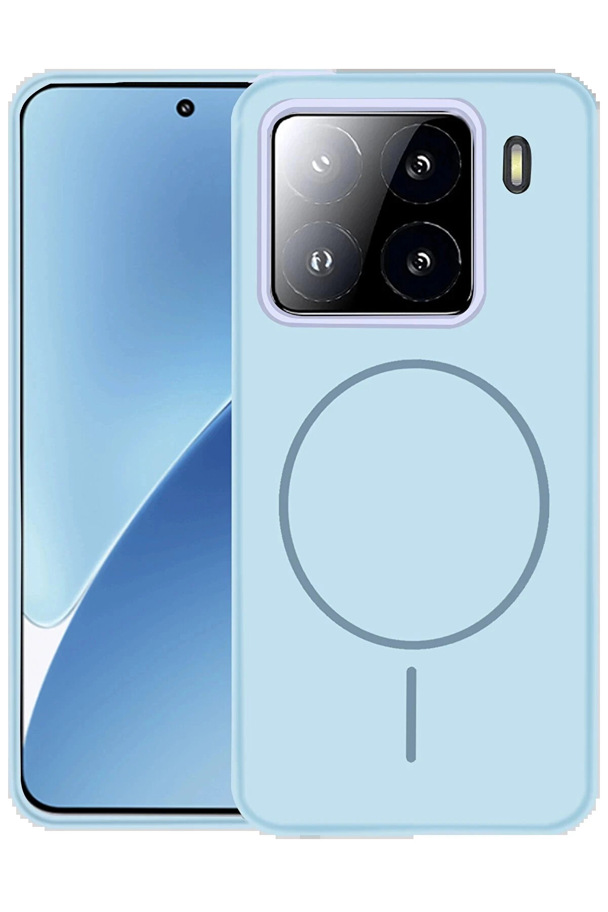 Buti̇k Xi̇aomi̇ Mi̇ 15 Kılıf Jully Magsafe Kapak - Mavi̇-(5796)