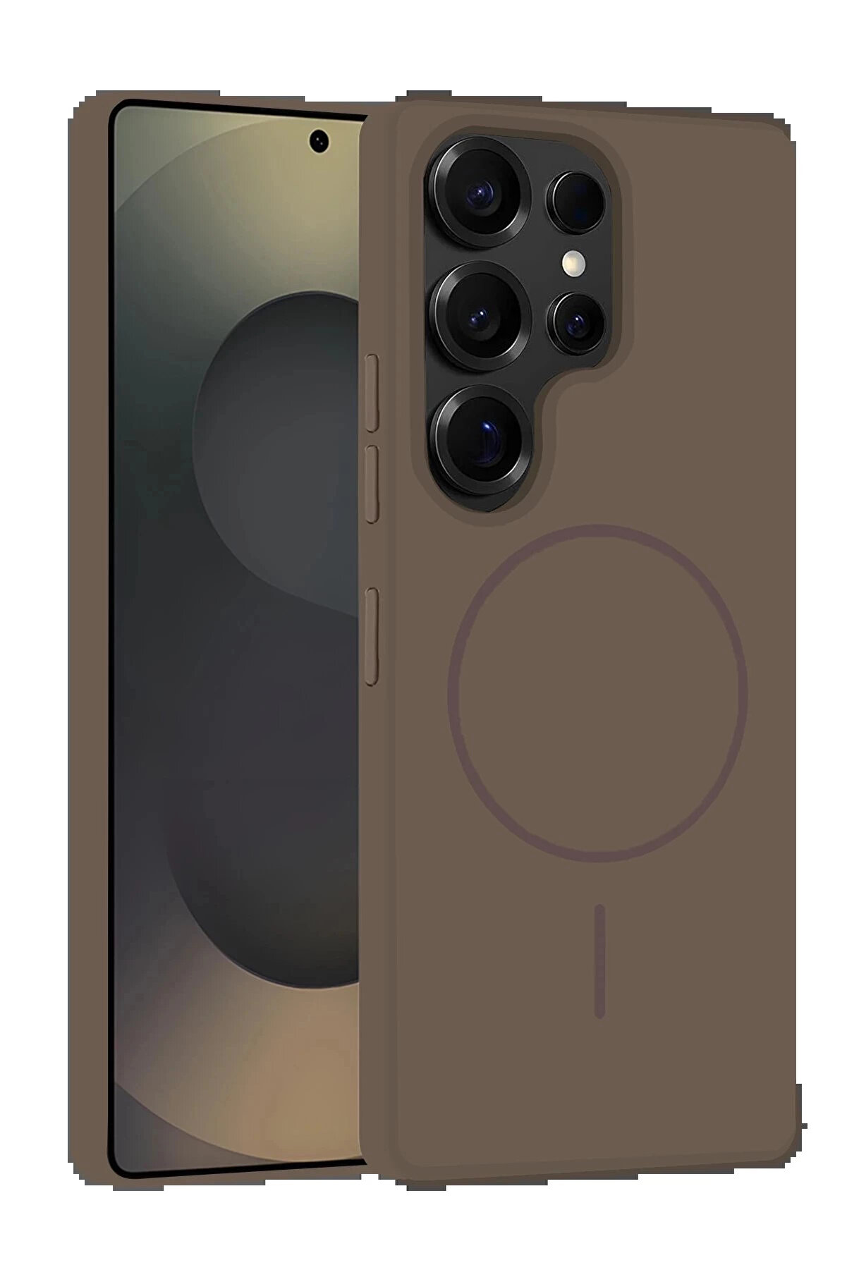 Buti̇k Samsung Galaxy S25 Ultra Kılıf Jully Magsafe Kapak - Kahverengi̇-(5796)