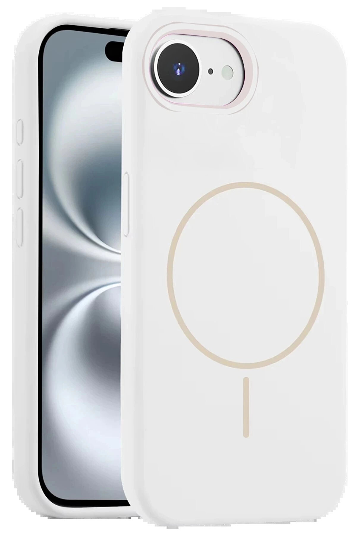 Buti̇k İphone 16E Kılıf Jully Magsafe Kapak - Beyaz-(5796)