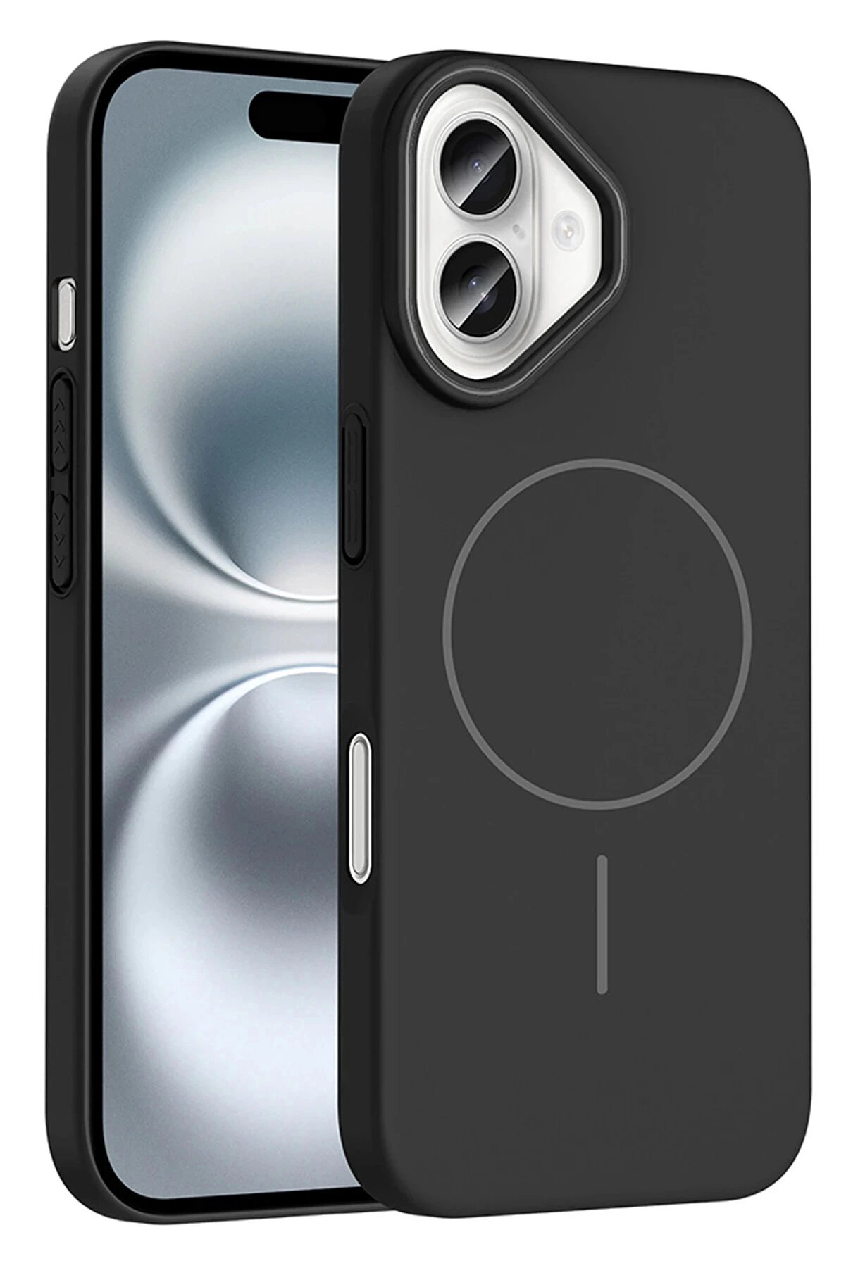 Buti̇k İphone 16 Broş Magsafe Kapak - Si̇yah-(5796)