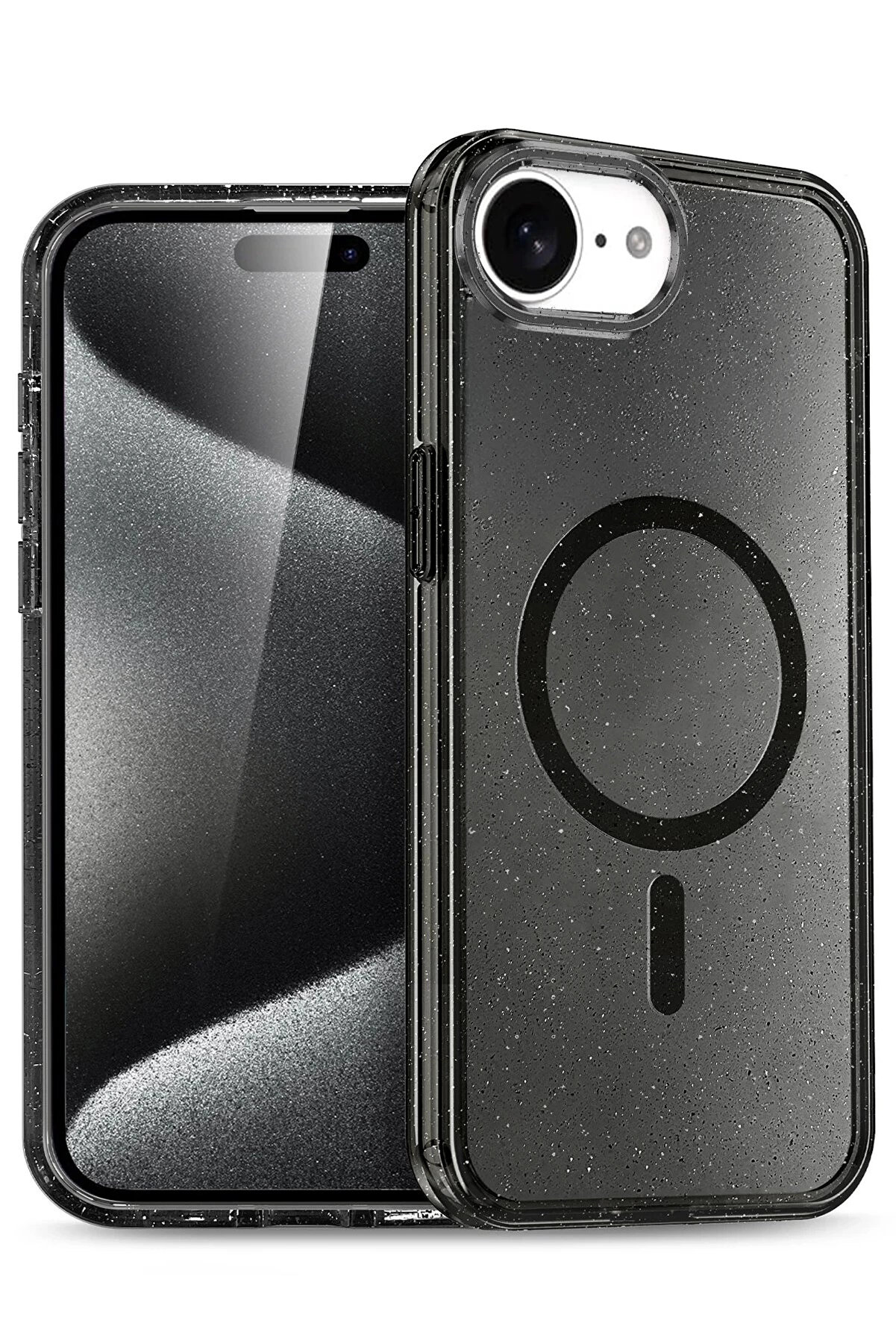 Buti̇k Apple İphone 16E Star Magsafe Kapak - Si̇yah-(5796)