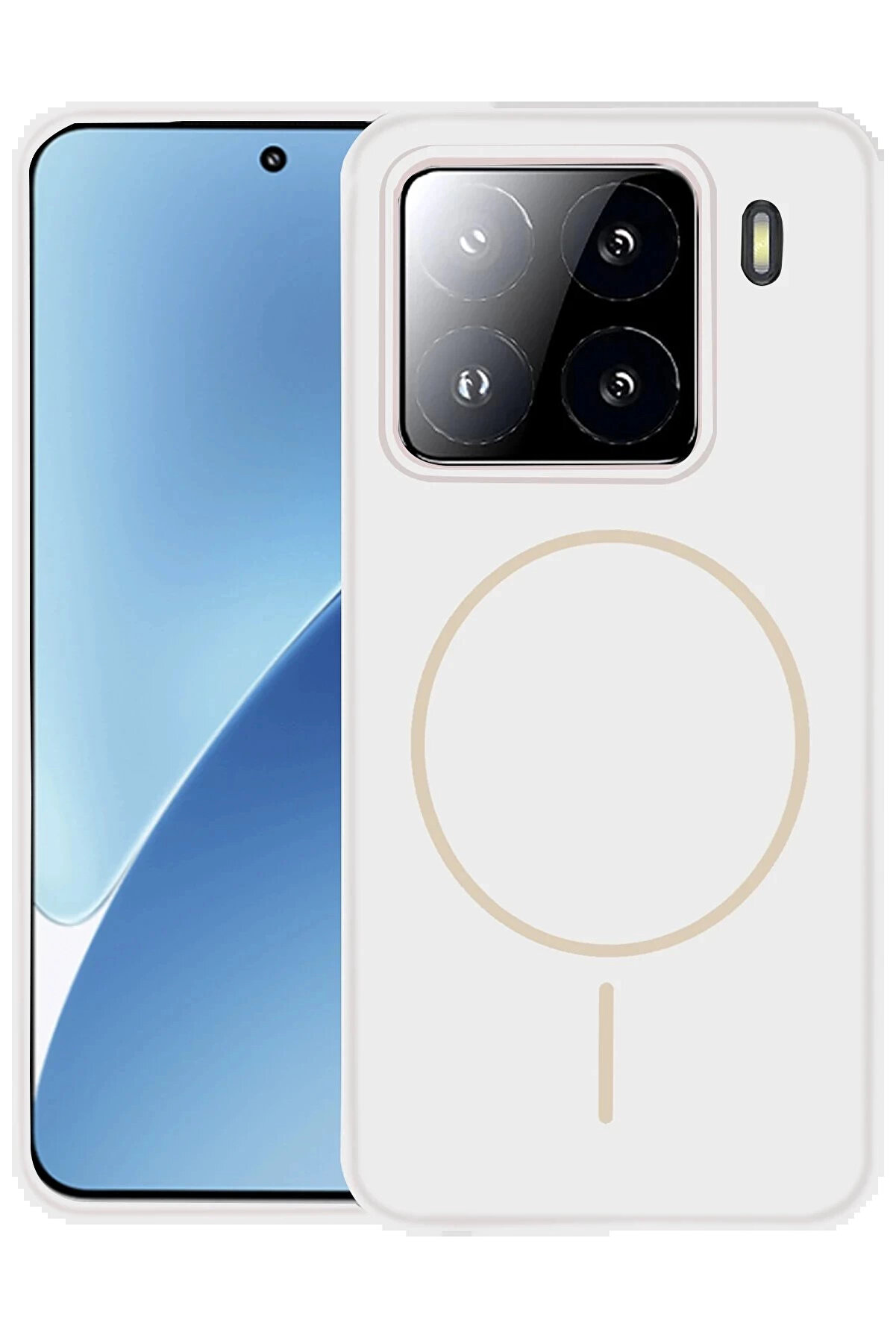 Buti̇k Xi̇aomi̇ Mi̇ 15 Pro Kılıf Jully Magsafe Kapak - Beyaz-(5796)