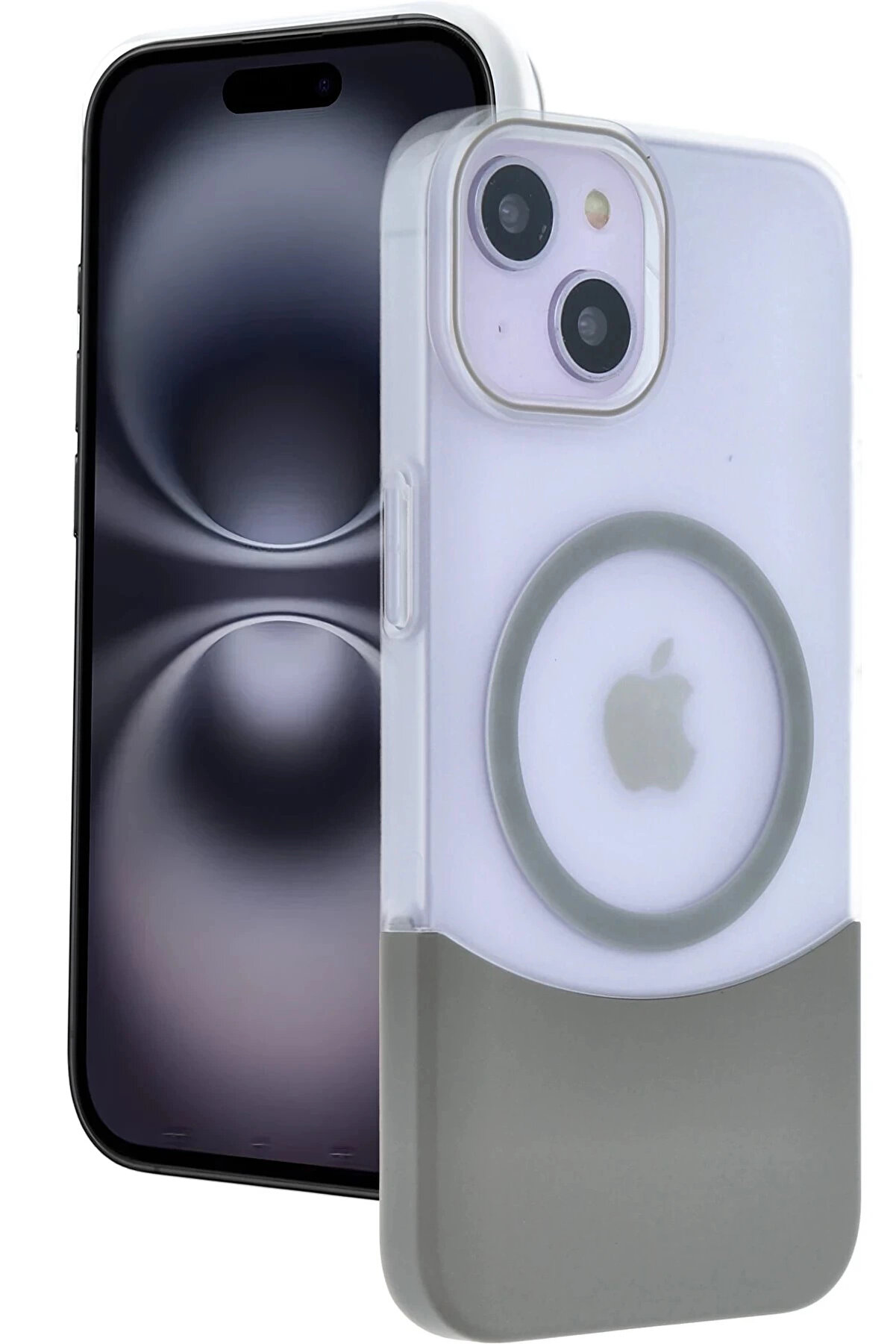 Buti̇k Apple İphone 15 Velar Magsafe Kapak - Natural Grey-(5796)