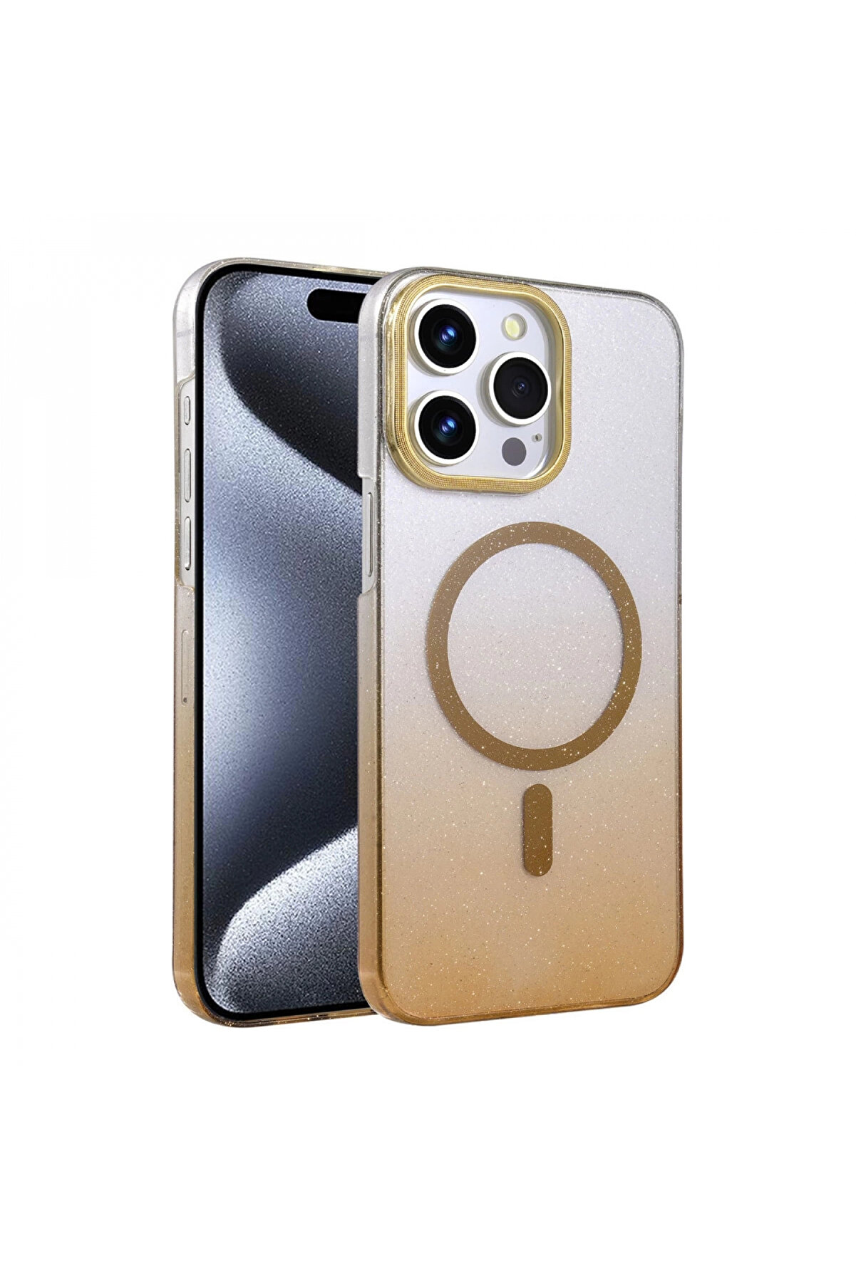 Buti̇k Harmonyaura Apple İphone 15 Pro Max Glossy Magsafe Kapak - &Ccedil;&ouml;l Ti̇tanyum