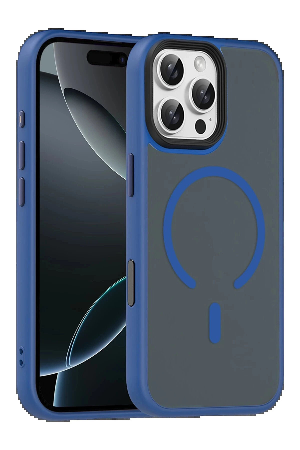 Buti̇k Apple İphone 16 Pro Max Megane Magsafe Kapak - Laci̇vert-(5796)