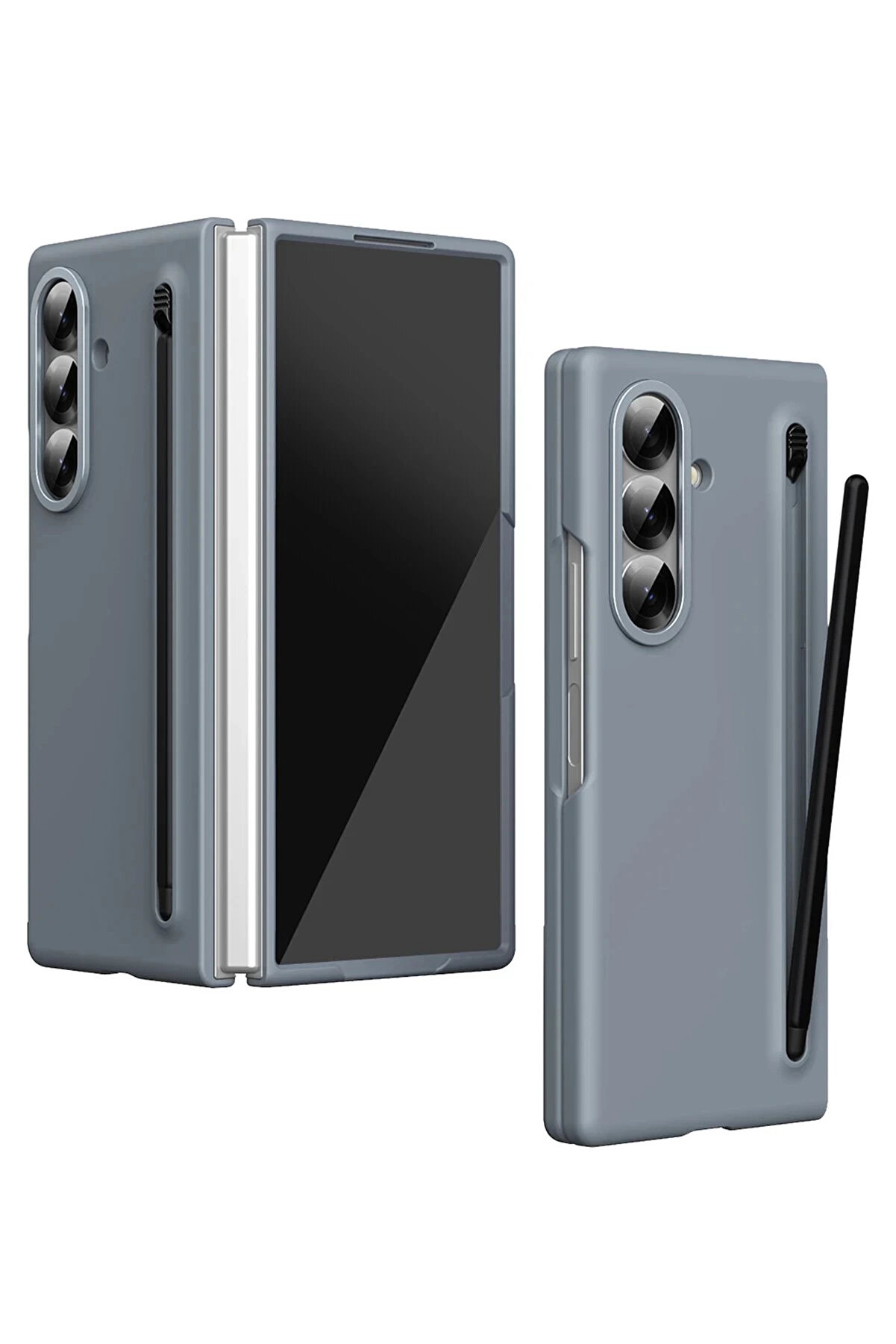 Buti̇k Samsung Galaxy Z Fold 6 Hole Fold Kapak - Ti̇tan Gri̇-(5796)