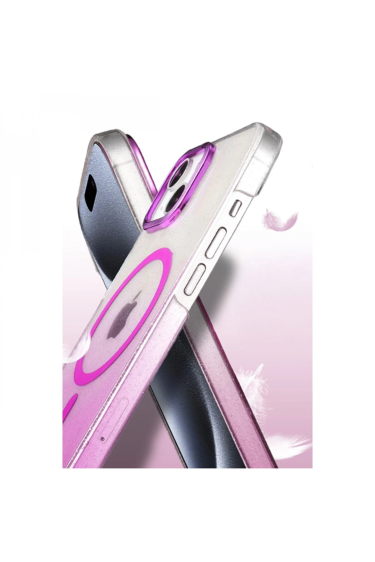 Buti̇k Harmonyaura Apple İphone 15 Plus Glossy Magsafe Kapak - &Ccedil;&ouml;l Ti̇tanyum