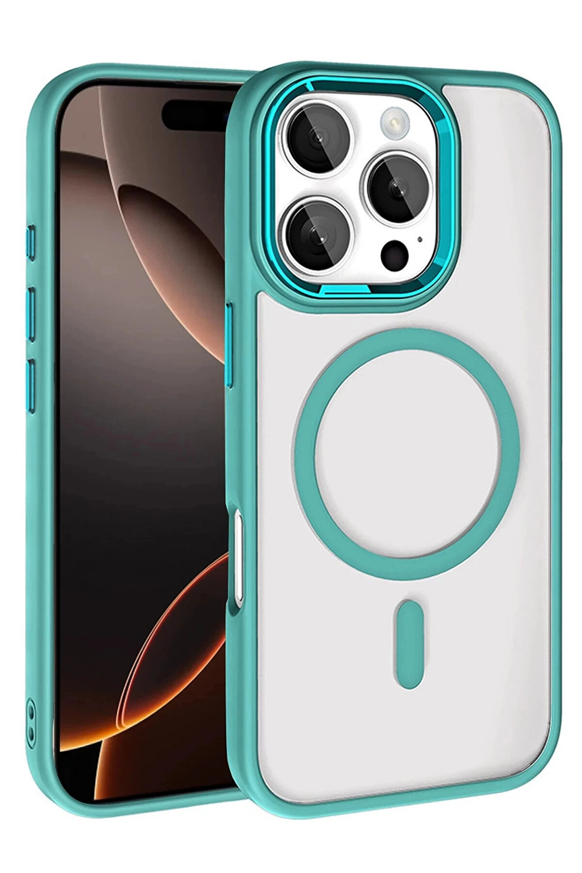 Buti̇k Apple İphone 16 Pro Max Terea Magsafe Kapak - Yeşi̇l-(5796)