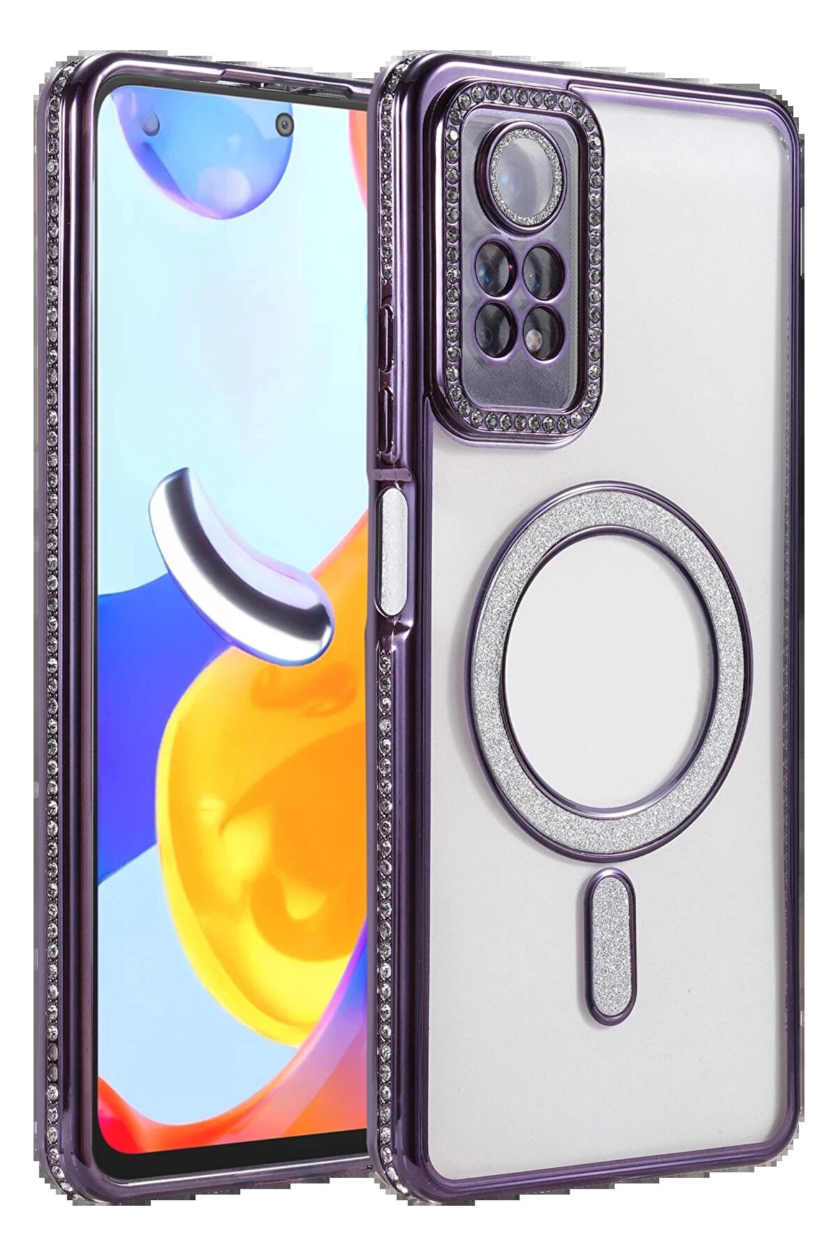 Buti̇k Xi̇aomi̇ Redmi̇ Note 12 Pro 4G Joke Si̇mli̇ Magneti̇csafe Kılıf - Deri̇n Mor-(5796)