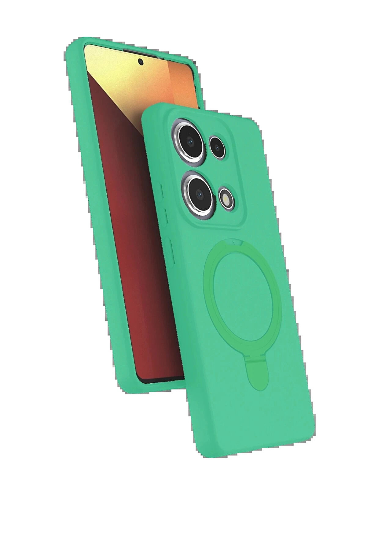 Buti̇k Xi̇aomi̇ Redmi̇ Note 13 Pro 4G Regal Magsafe Standlı Kapak - Yeşi̇l-(5796)