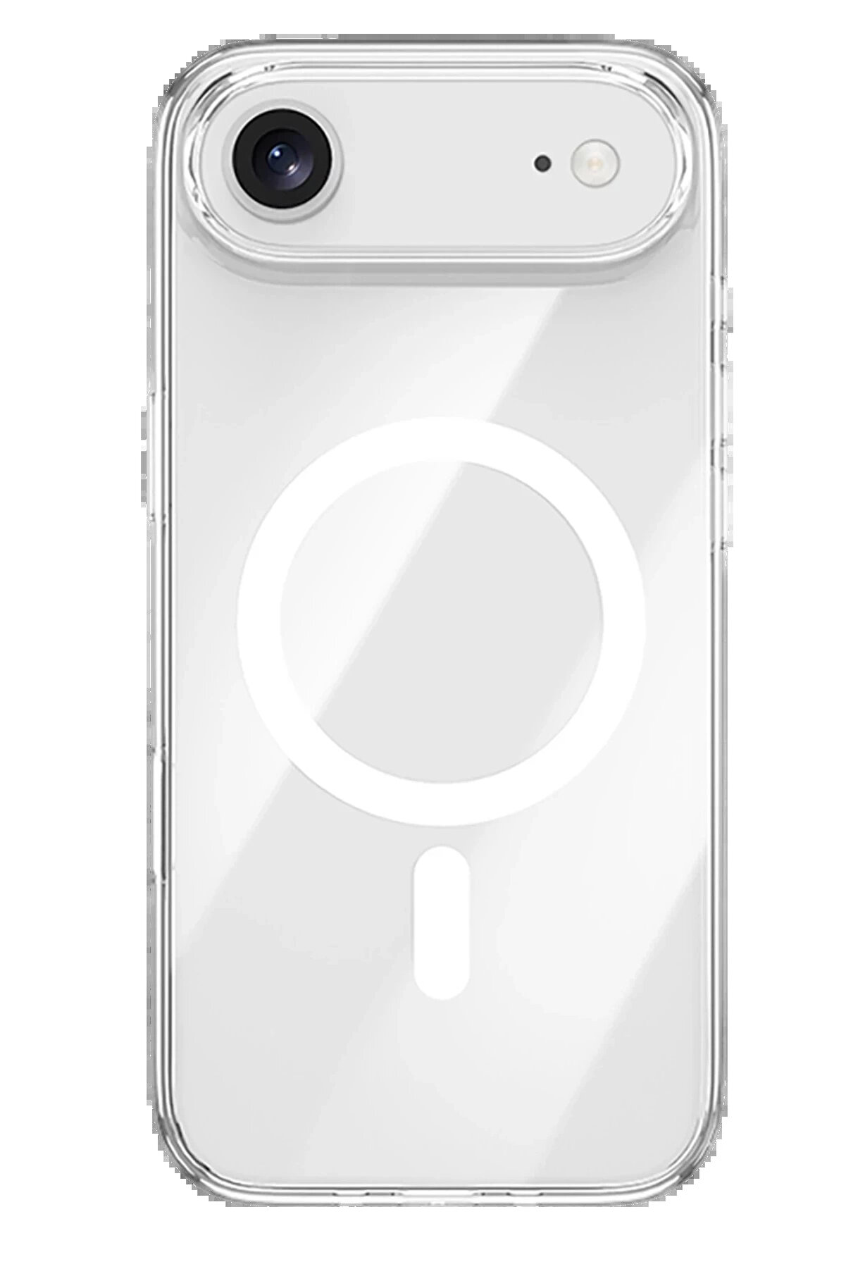 Buti̇k İphone 17 Ai̇r Kılıf Pc Real Magsafe Kapak - Şeffaf-(5796)
