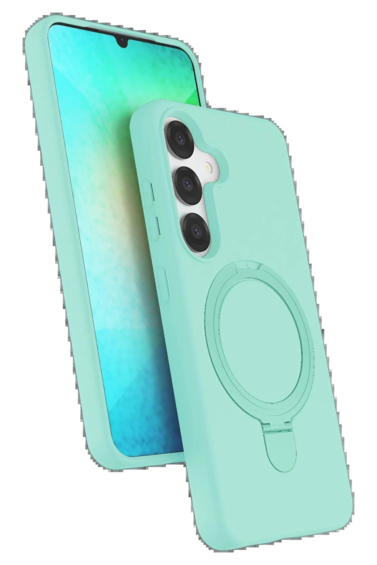 Buti̇k Samsung Galaxy S25 Regal Magsafe Standlı Kapak - Su Yeşi̇li̇-(5796)