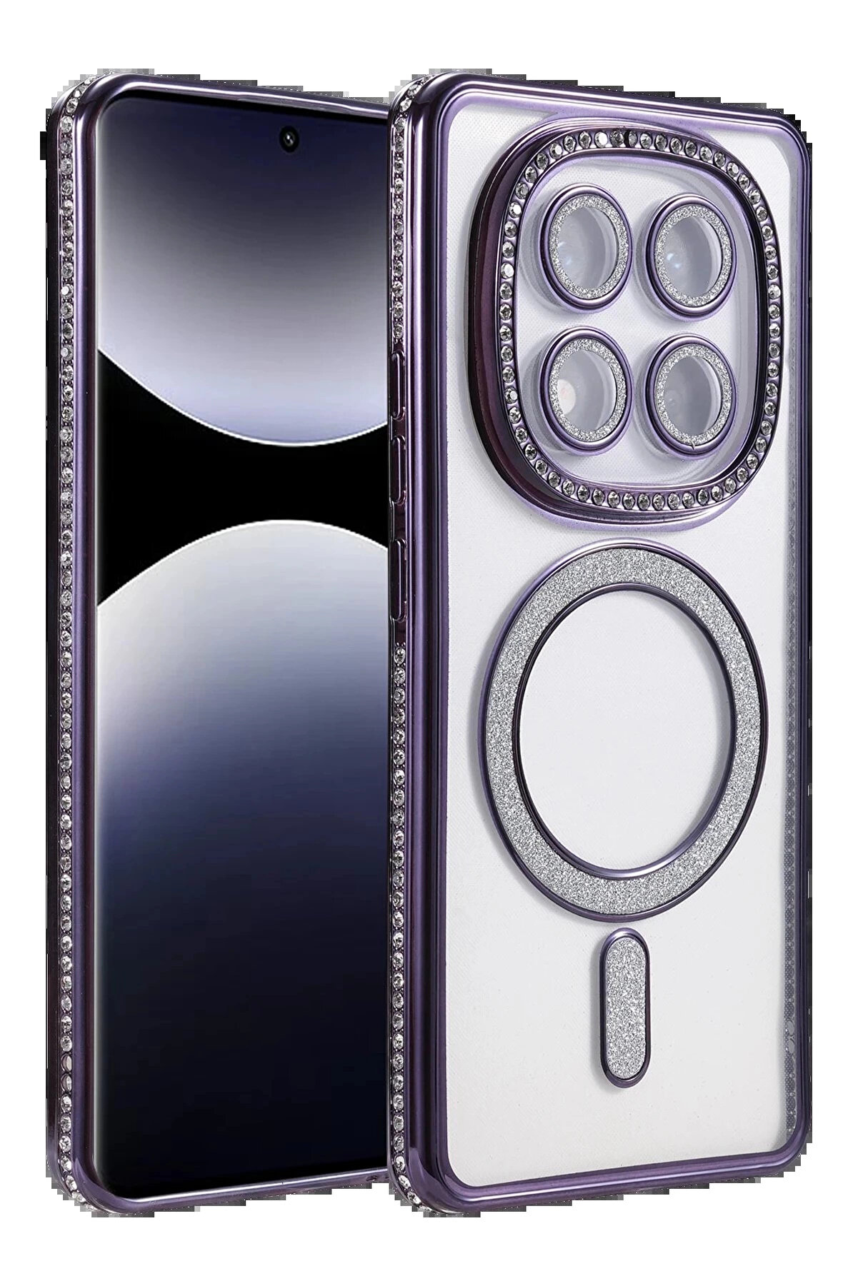 Buti̇k Xi̇aomi̇ Redmi̇ Note 14 Pro 5G Joke Si̇mli̇ Magneti̇csafe Kılıf - Deri̇n Mor-(5796)