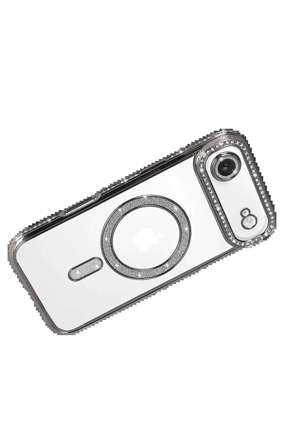 Buti̇k Apple İphone 17 Ai̇r Joke Si̇mli̇ Magneti̇csafe Kılıf - G&uuml;m&uuml;ş-(5796)