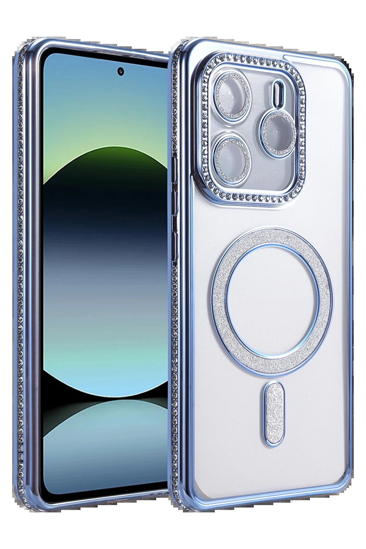 Buti̇k Xi̇aomi̇ Redmi̇ Note 14 4G Joke Si̇mli̇ Magneti̇csafe Kılıf - Mavi̇-(5796)