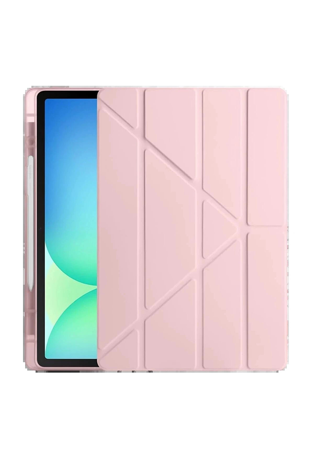 Buti̇k İpad Pro 11 (2024) Kılıf Kalemli̇kli̇ Hugo Tablet Kılıfı - Rose Gold-(5796)