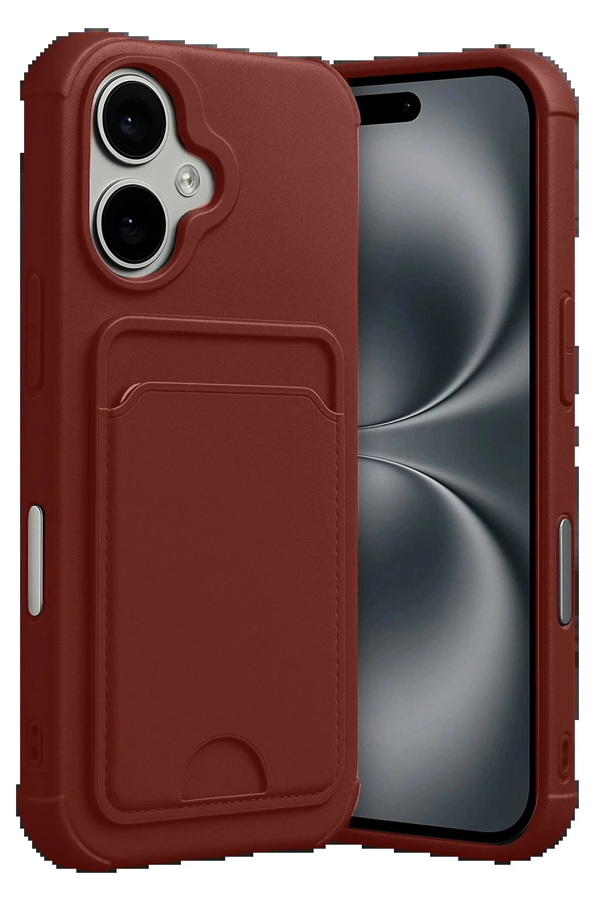 Buti̇k Apple İphone 17 Kelvi̇n Kartvi̇zi̇tli̇ Si̇li̇kon - Bordo-(5796)