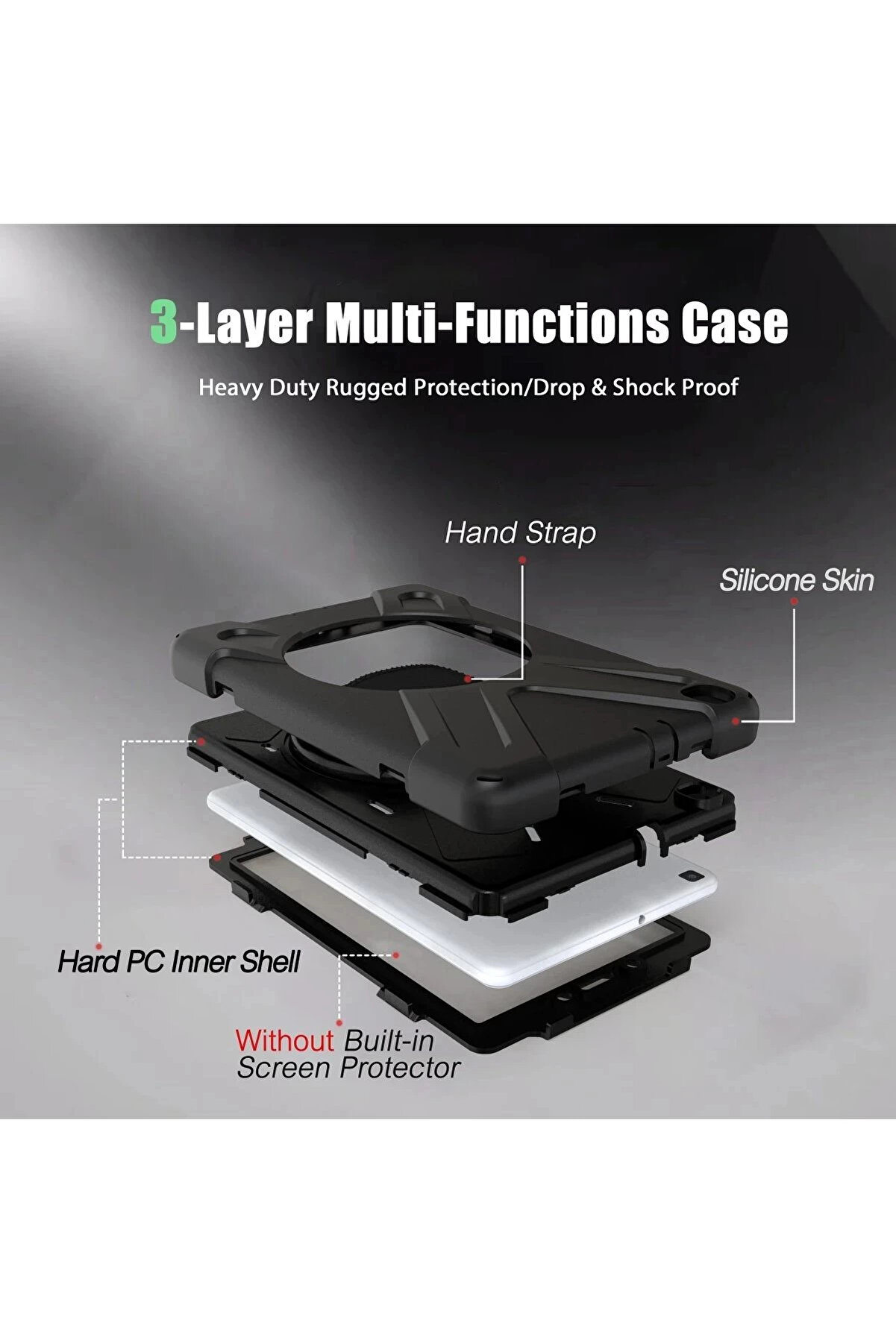 Buti̇k Samsung Galaxy T290 Tab A 8 Kılıf Amazi̇ng Tablet Kapak - Si̇yah-(5796)