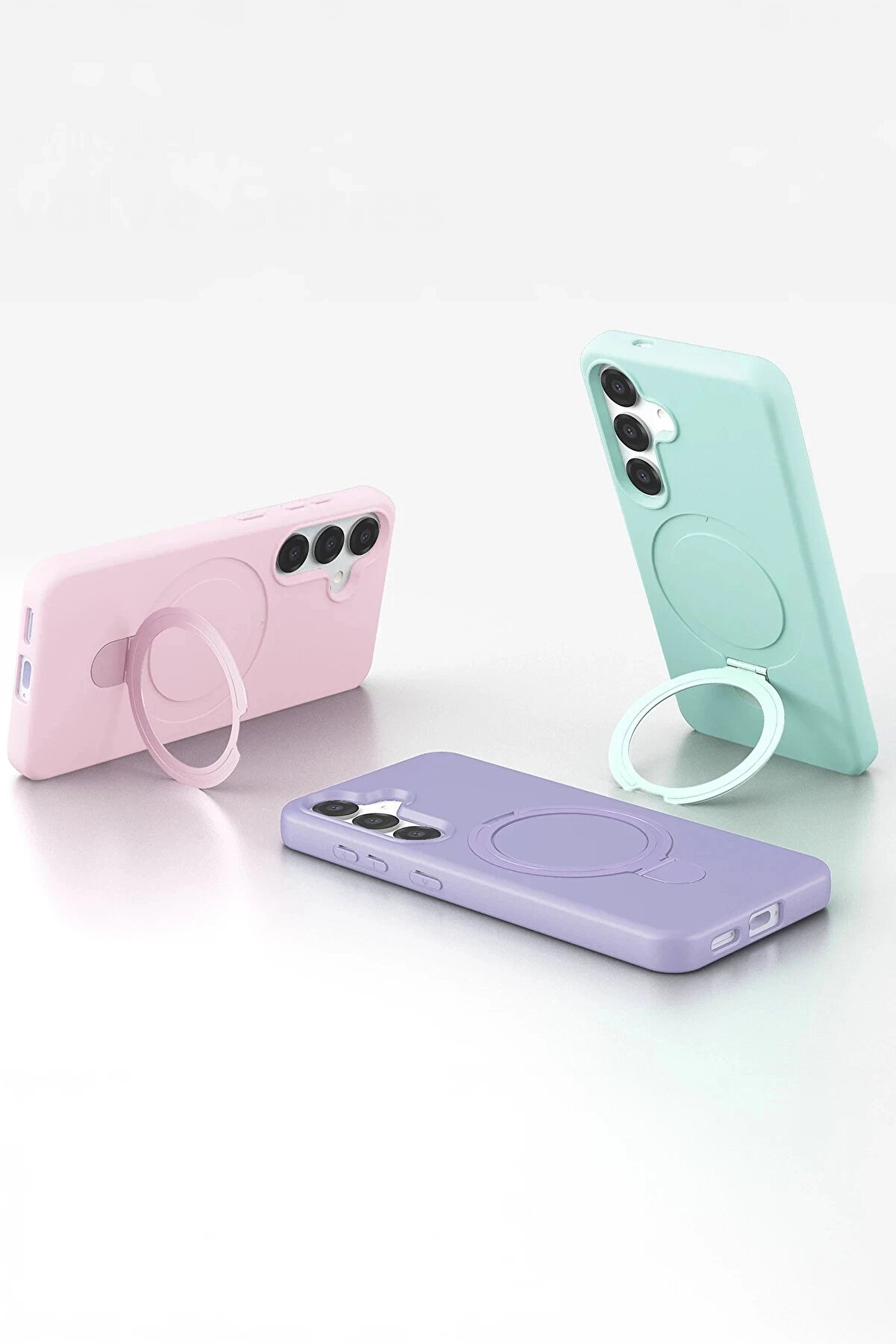 Buti̇k Samsung Galaxy S25 Regal Magsafe Standlı Kapak - Su Yeşi̇li̇-(5796)