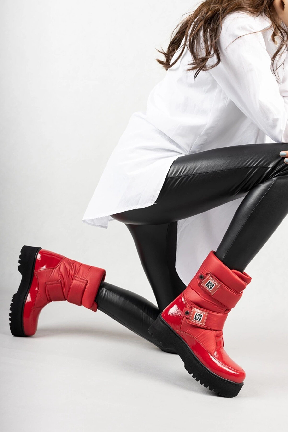 Buti̇k Mi̇ah Kırmızı Rugan Kar Bot