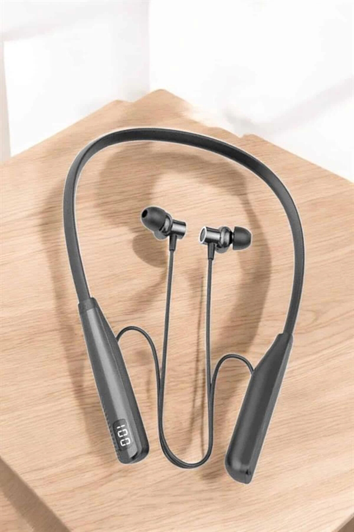 Teknomavm Boyun Askılı Bluetooth Kulaklık Uzun Şarj S&uuml;reli̇ Di̇ji̇tal G&ouml;stergeli̇ Kablolu