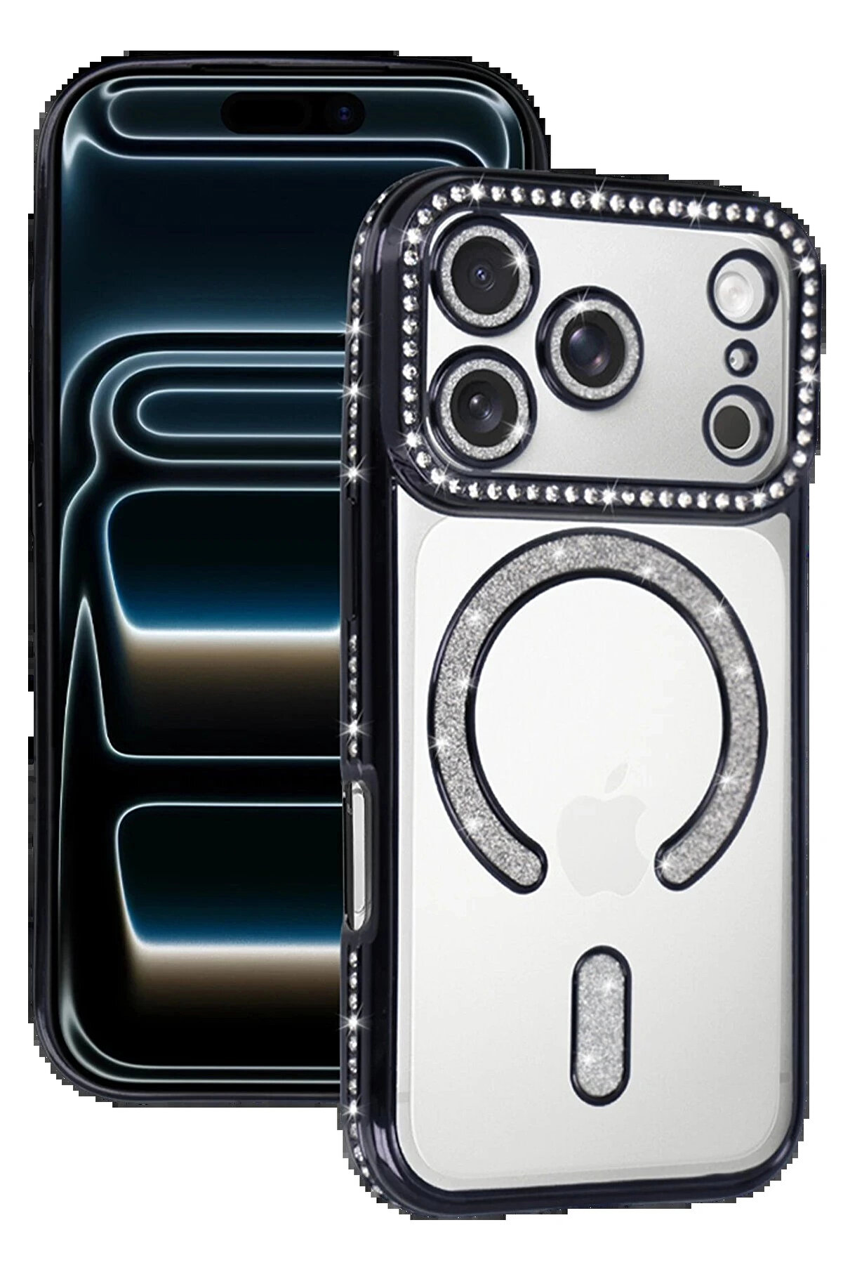 Buti̇k Apple İphone 17 Pro Max Joke Si̇mli̇ Magneti̇csafe Kılıf - Si̇yah-(5796)