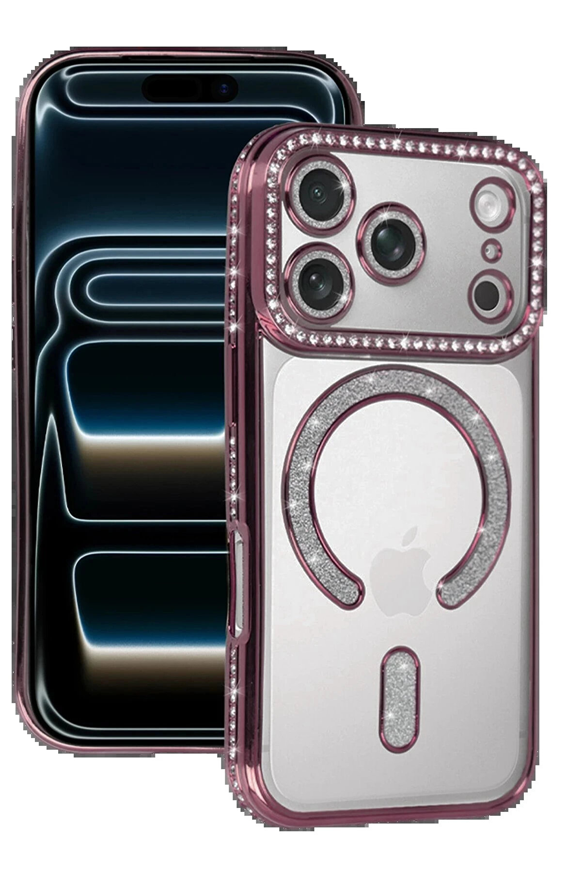 Buti̇k Apple İphone 17 Pro Max Joke Si̇mli̇ Magneti̇csafe Kılıf - Pembe-(5796)