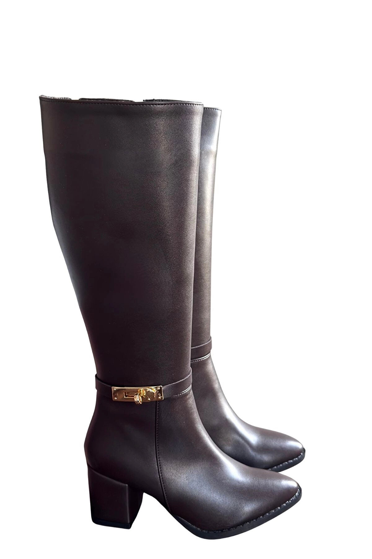 Buti̇k Jeoli̇ Kahverengi̇ Ci̇lt Topuklu &Ccedil;i̇zme