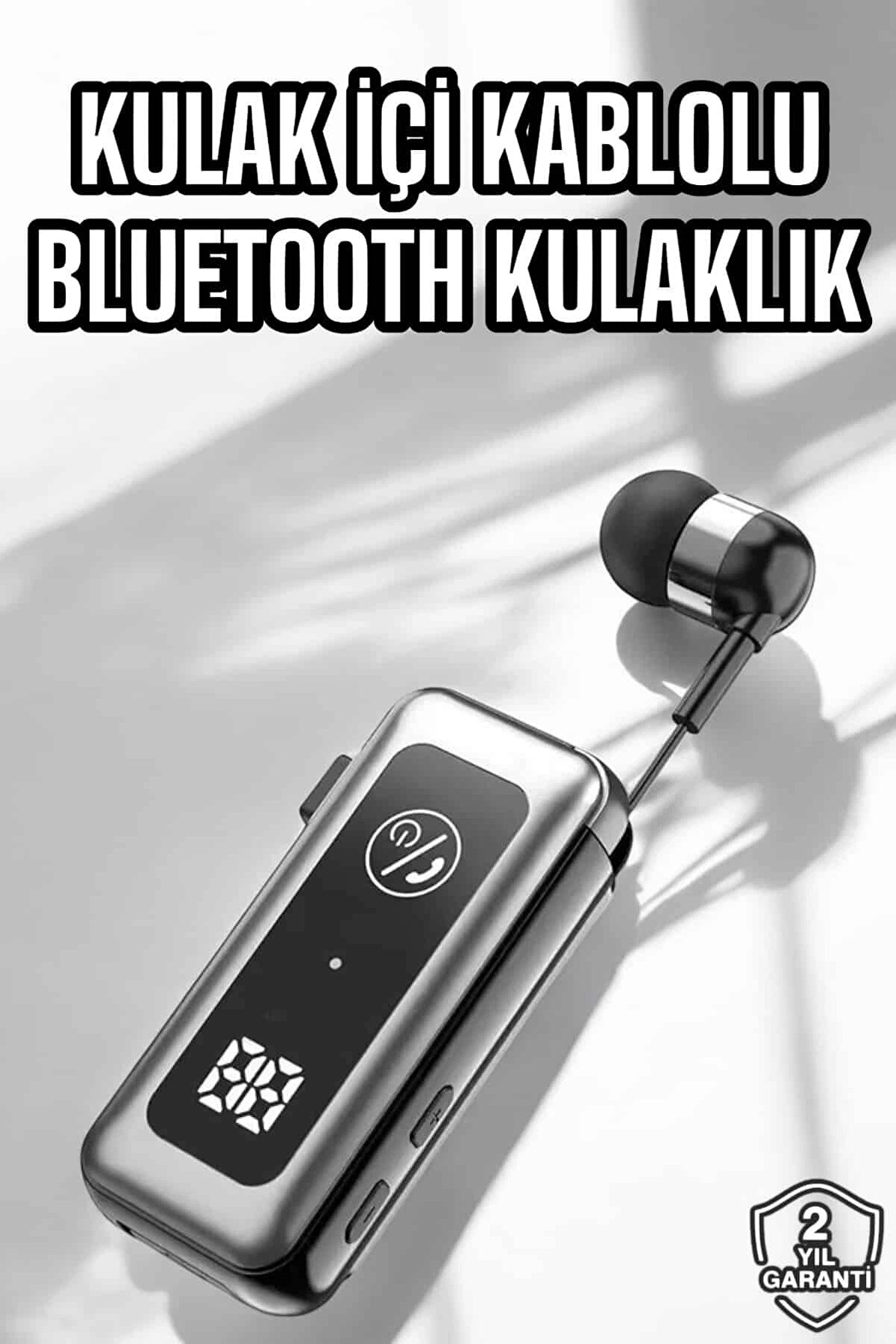 Buti̇k Makaralı Bluetooth Kulaklık Kulak İ&ccedil;i̇ Di̇ji̇tal G&ouml;stergeli̇ Y&uuml;ksek Ses Kali̇teli̇