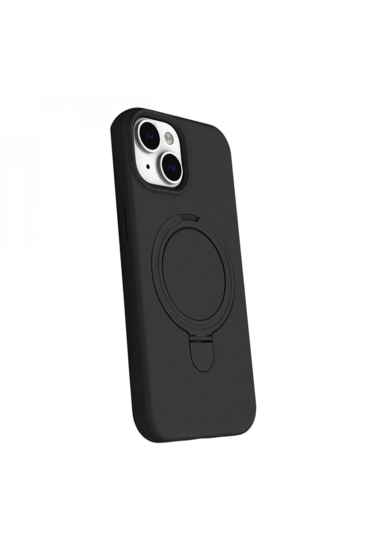Buti̇k Apple İphone 15 Regal Magsafe Standlı Kapak - Si̇yah-(5796)