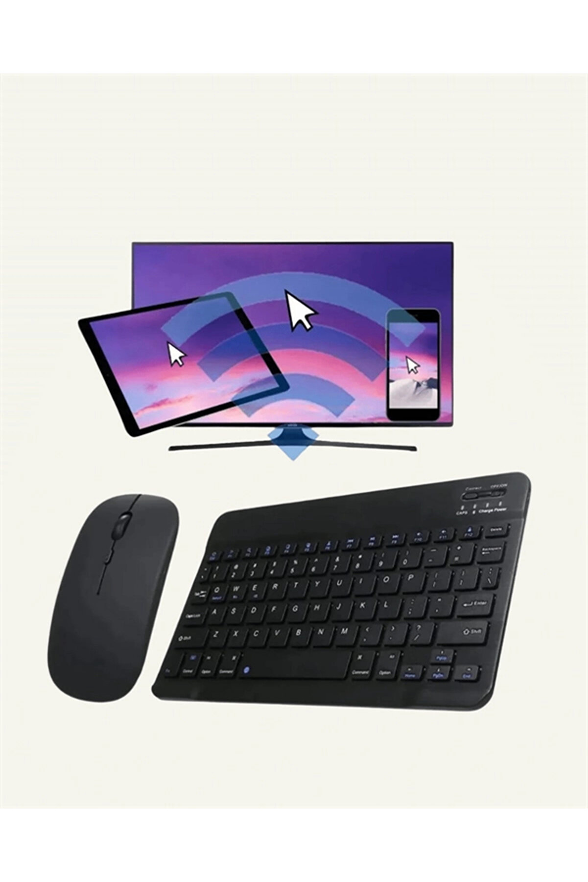 Buti̇k T&uuml;m Ci̇hazlarla Uyumlu Rgb Işıklı Kablosuz Klavye Ve Mouse Seti̇