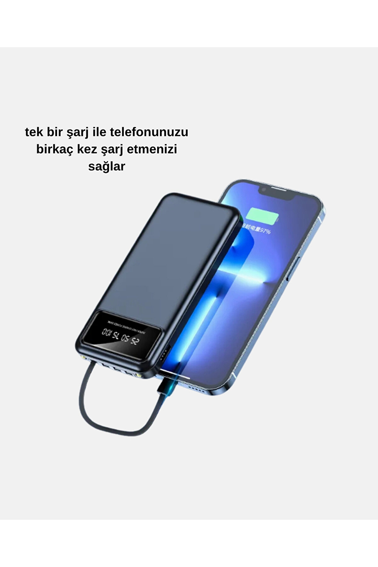 Buti̇k Powerbank 20000 Mah Hızlı Şarjlı Led Fenerli̇ Ve 4 Portlu