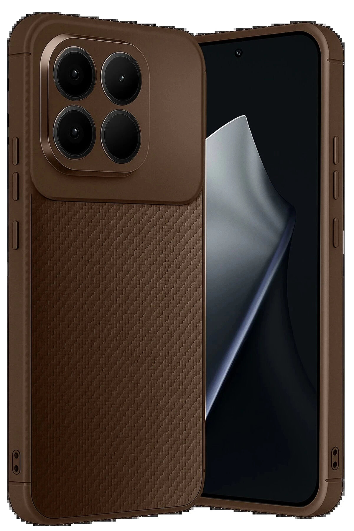 Buti̇k Xi̇aomi̇ Mi̇ 15T Auto Focus Karbon Kapak - Kahverengi̇-(5796)