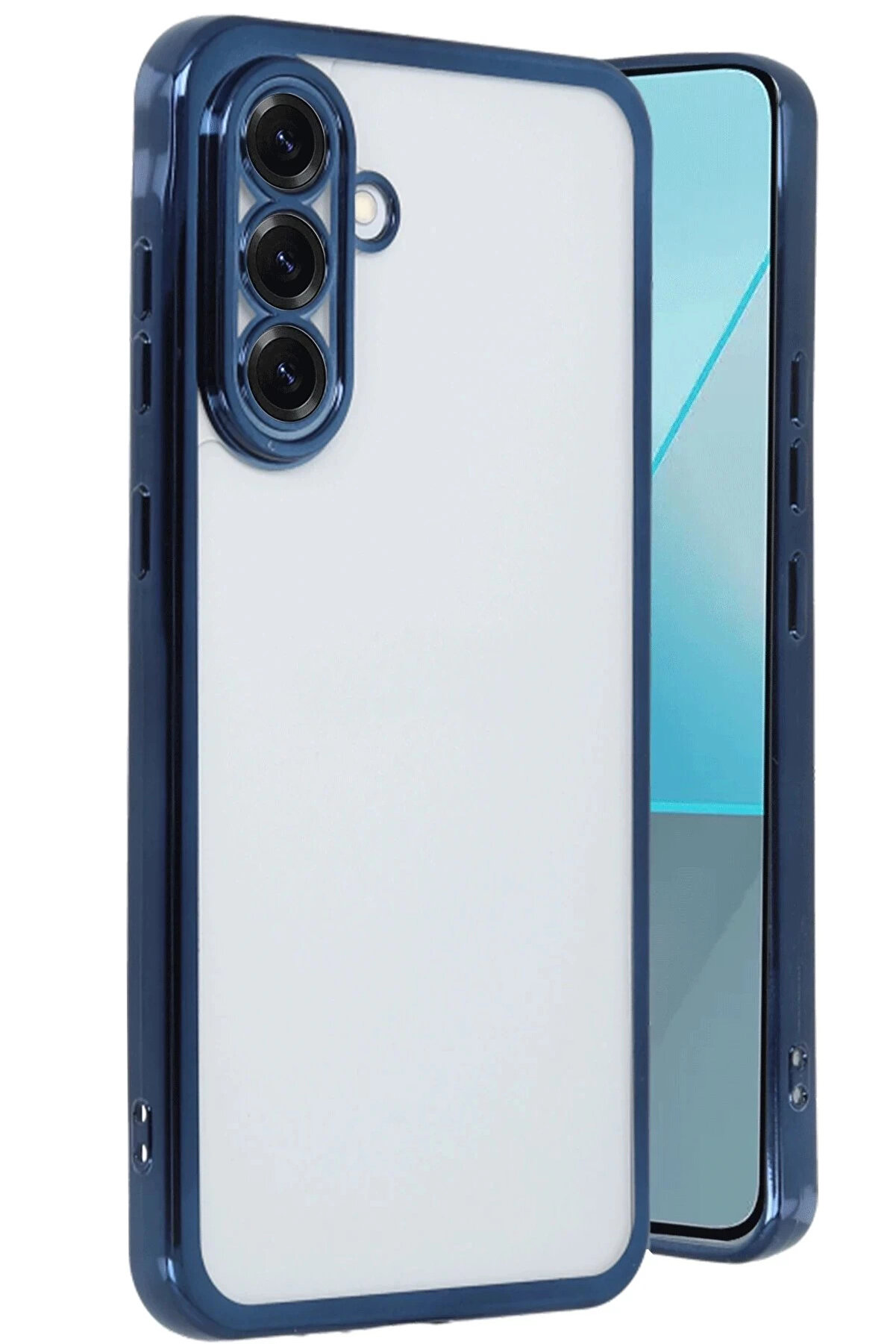 Buti̇k Samsung Galaxy A56 Kılıf Lensli̇ Si̇li̇kon - Laci̇vert-(5796)