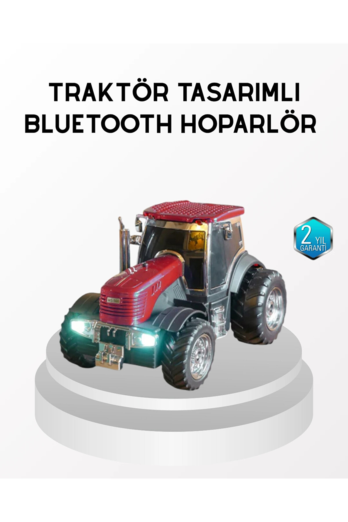 Buti̇k Bluetooth Nostalji̇k Trakt&ouml;r Hoparl&ouml;r Led Işıklı 12W G&uuml;&ccedil;l&uuml; Ses