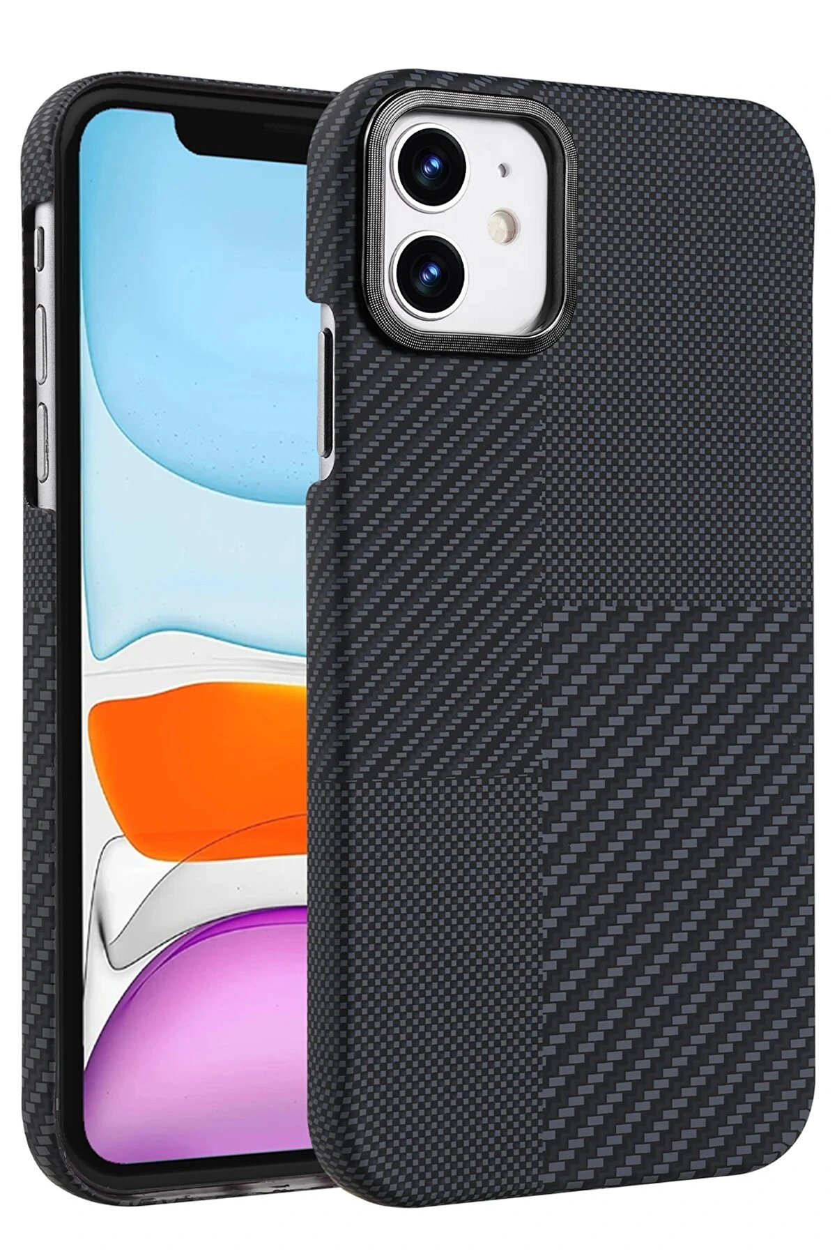 Buti̇k Apple İphone 11 Vega Magsafe Kapak - Si̇yah-(5796)