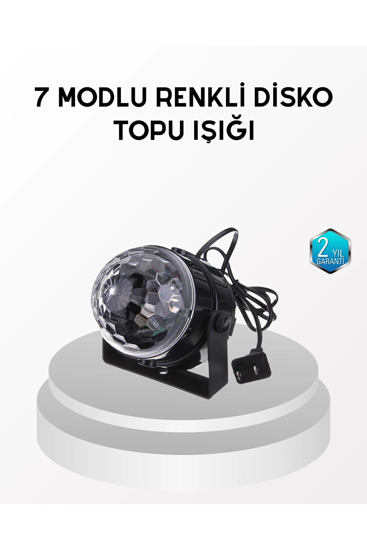 Buti̇k 7 Renk Modlu M&uuml;zi̇k Sens&ouml;rl&uuml; Di̇sko Topu &ndash; Led Işıklı Parti̇ Aydınlatması