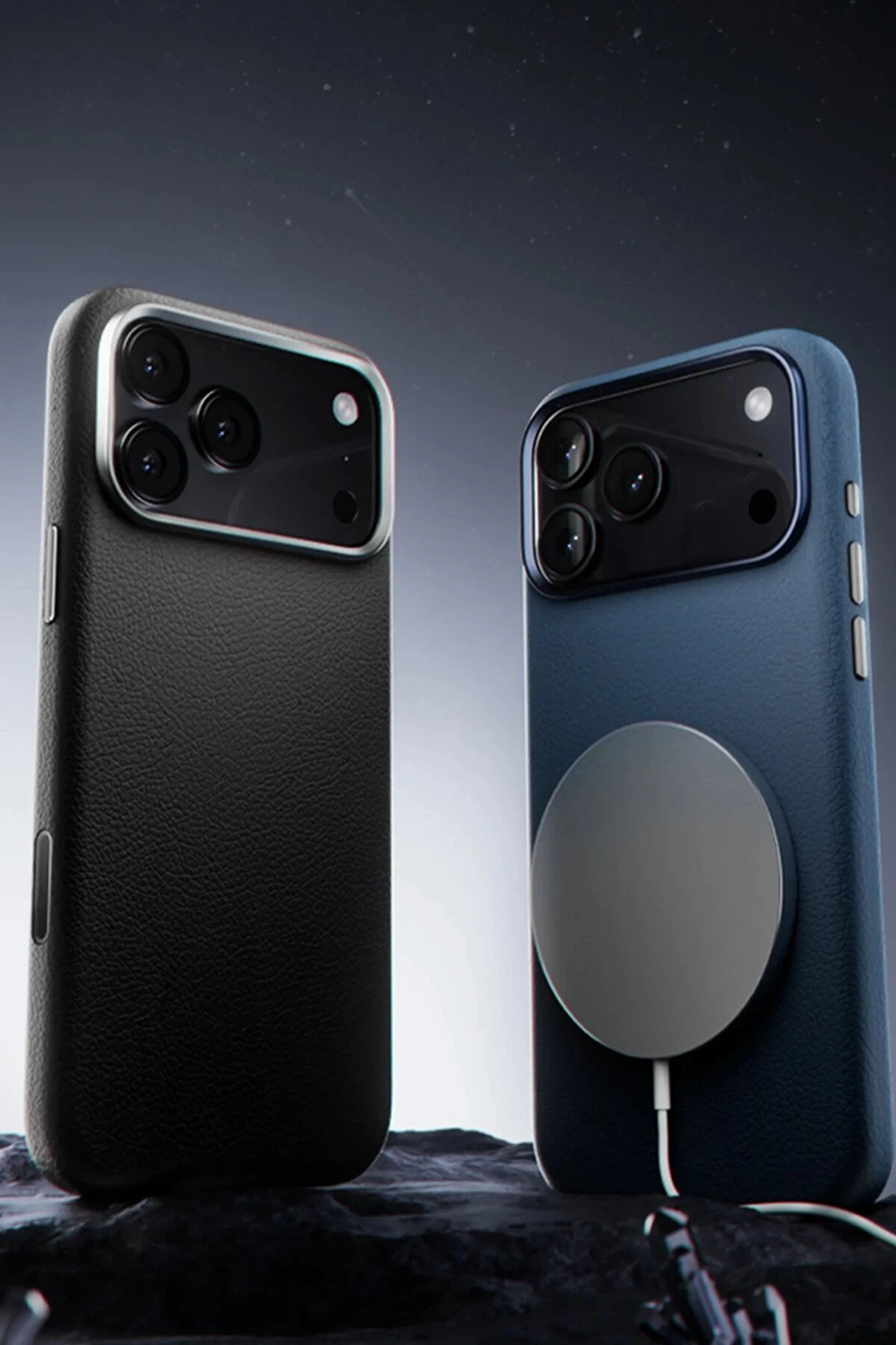 Buti̇k İphone 17 Pro Max Wonder Deri̇ Magsafe Kapak - Si̇yah-(5796)