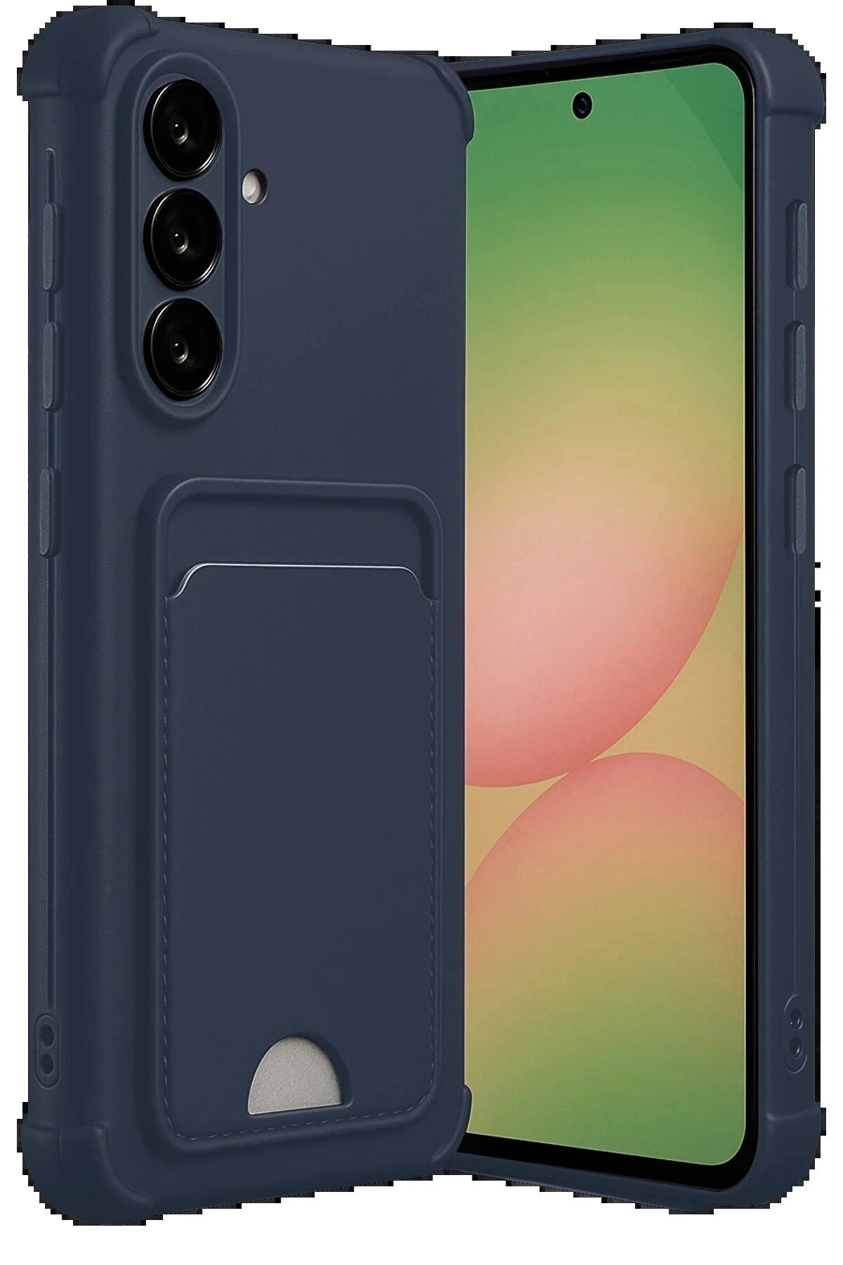 Buti̇k Samsung Galaxy A17 5G Kelvi̇n Kartvi̇zi̇tli̇ Si̇li̇kon - Laci̇vert-(5796)