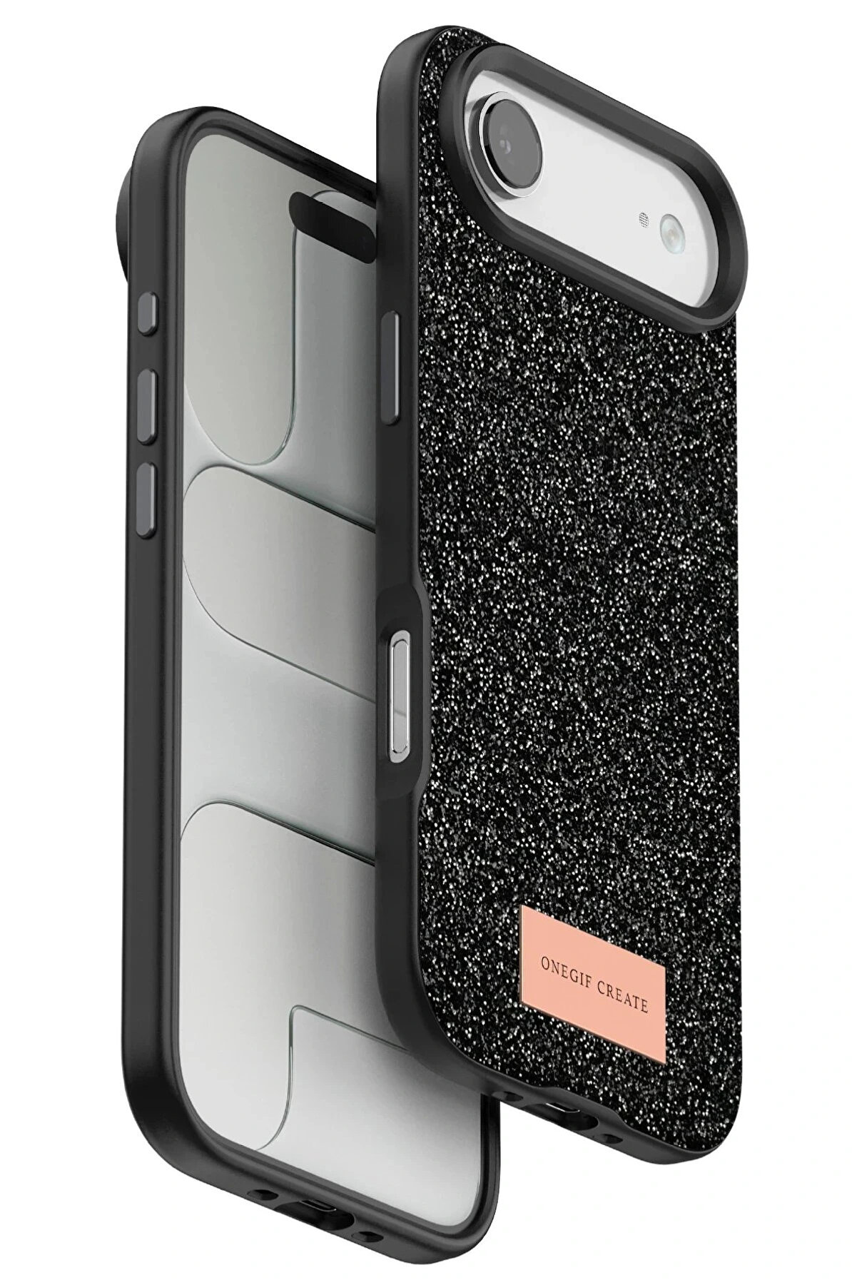 Buti̇k Apple İphone 17 Ai̇r Bri̇ght Si̇mli̇ Kapak - Si̇yah-(5796)