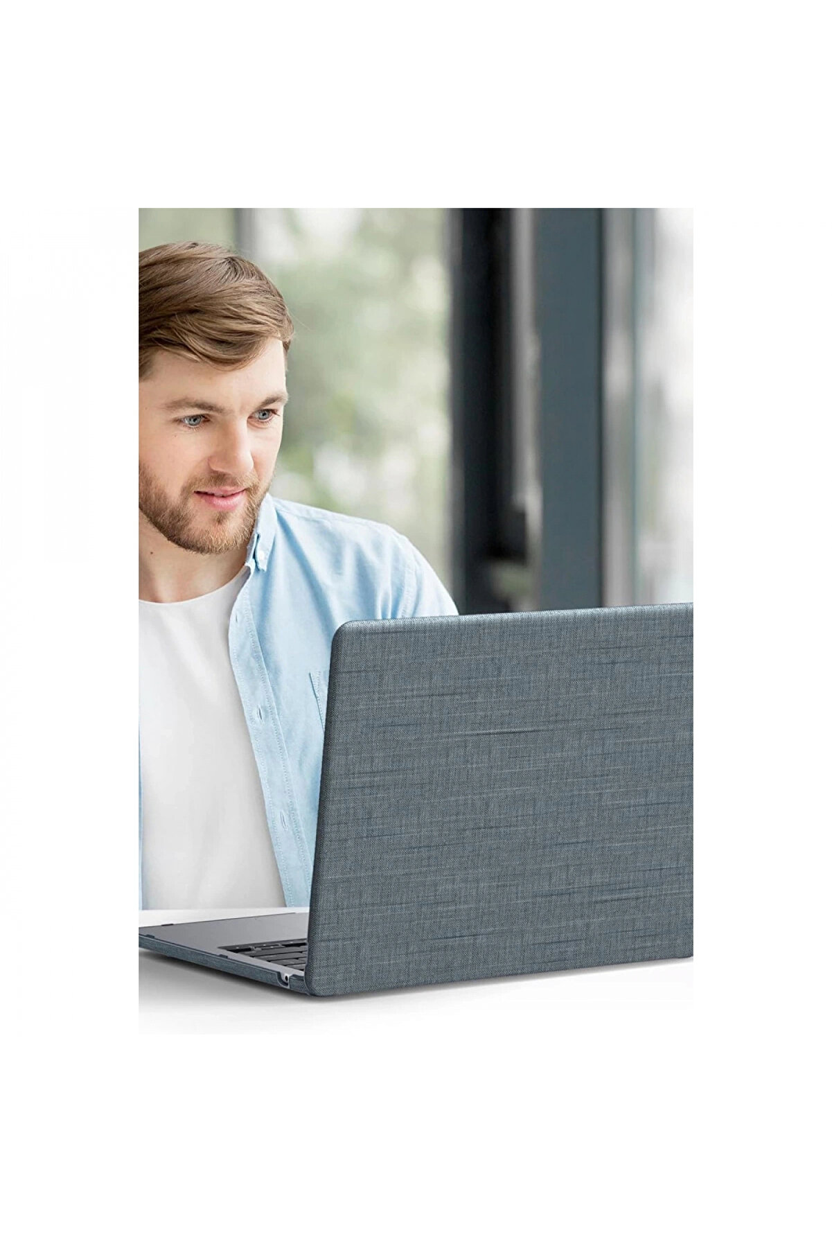 Harmonyaura Macbook Ai̇r 13.6 Macbook Kumaş Kapak - Gri̇