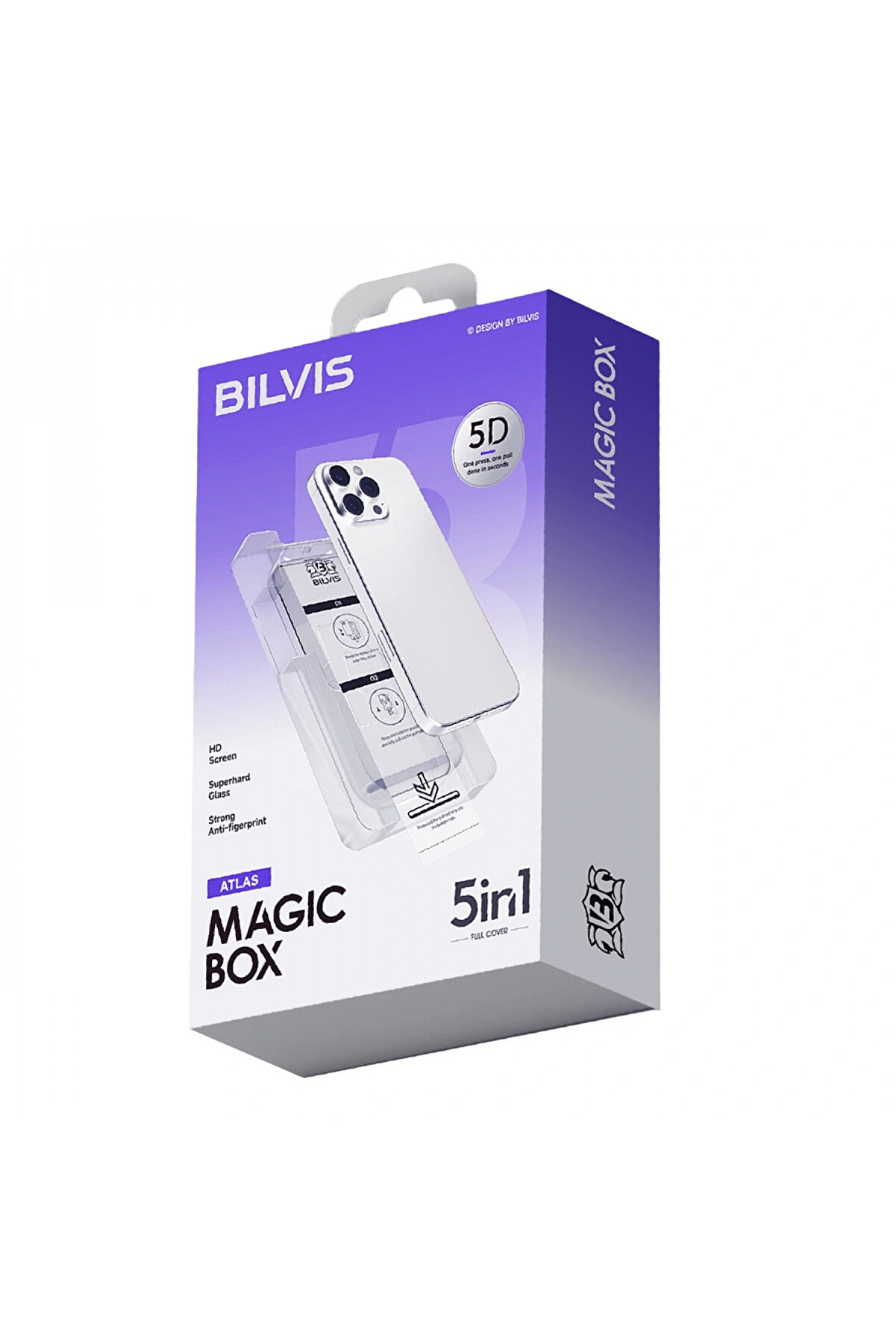 Buti̇k Apple İphone 16 Pro Max Bi̇lvi̇s 5İn1 3D Magi̇c Cam Ekran Koruyucu - Si̇yah-(5796)