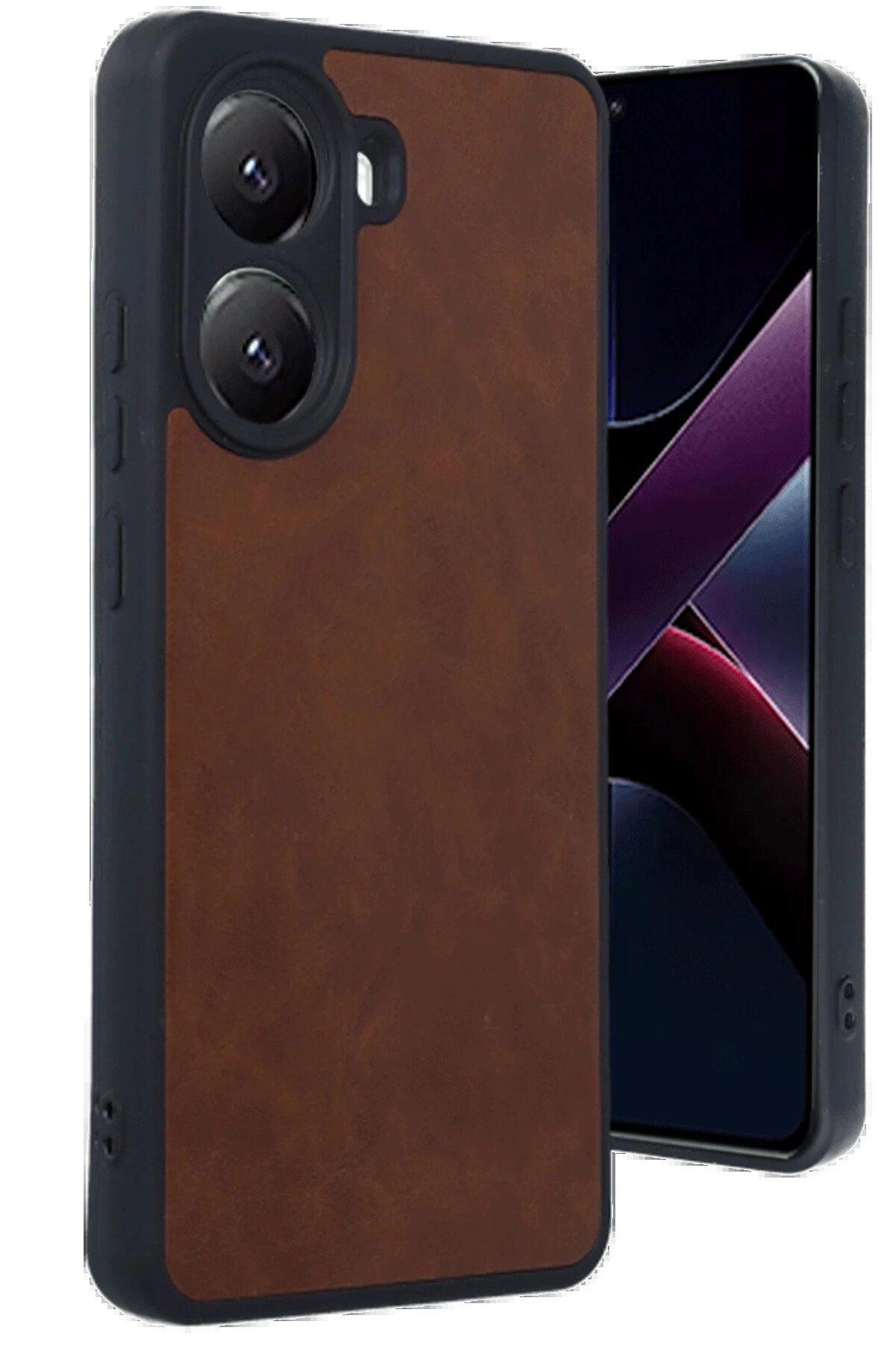 Buti̇k Xi̇aomi̇ Poco X7 Pro Kılıf Aras Deri̇ Kapak - Taba-(5796)