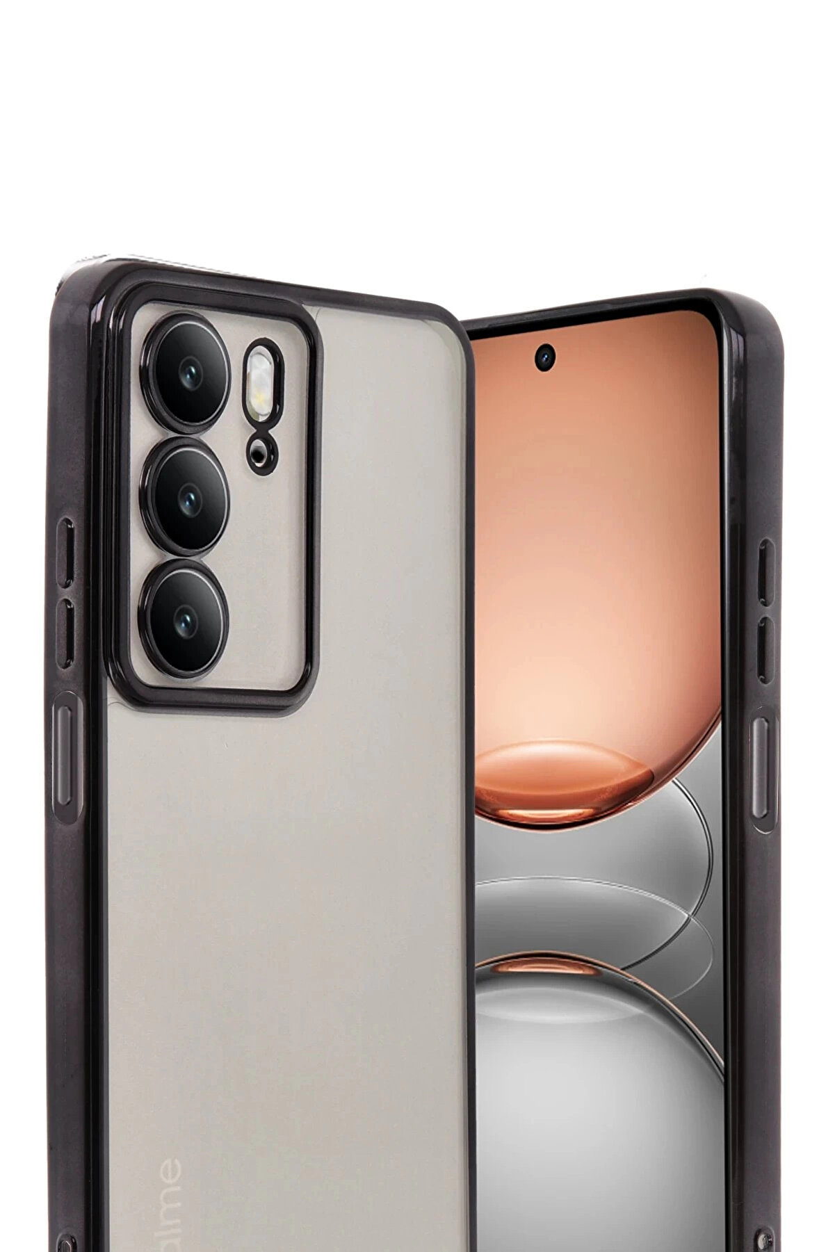 Buti̇k Realme C75 4G Kılıf Lensli̇ Si̇li̇kon - Si̇yah-(5796)