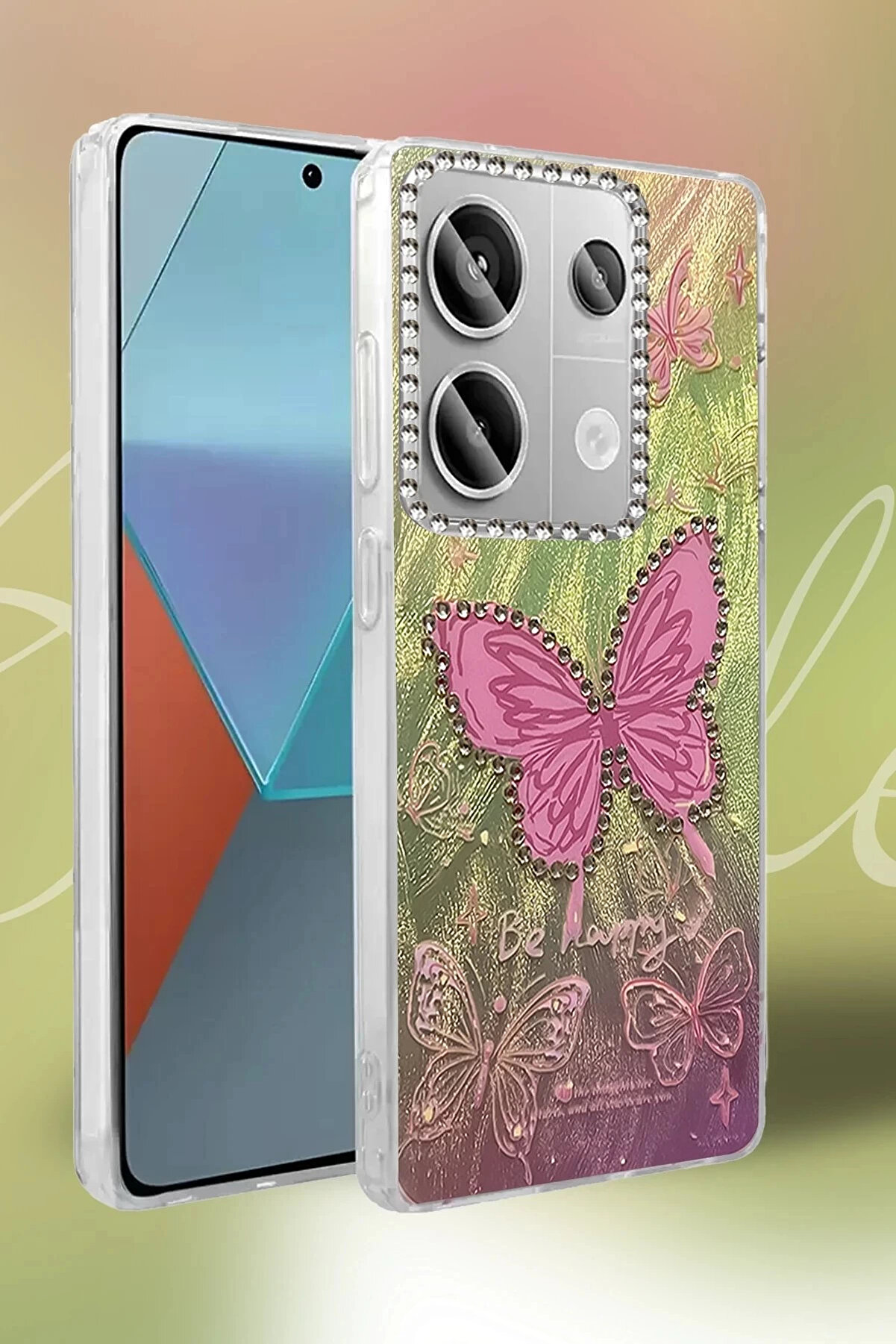 Buti̇k Xi̇aomi̇ Redmi̇ Note 13 Pro 4G Kılıf Blade Aynalı Desenli̇ Kapak - Desen 4-(5796)