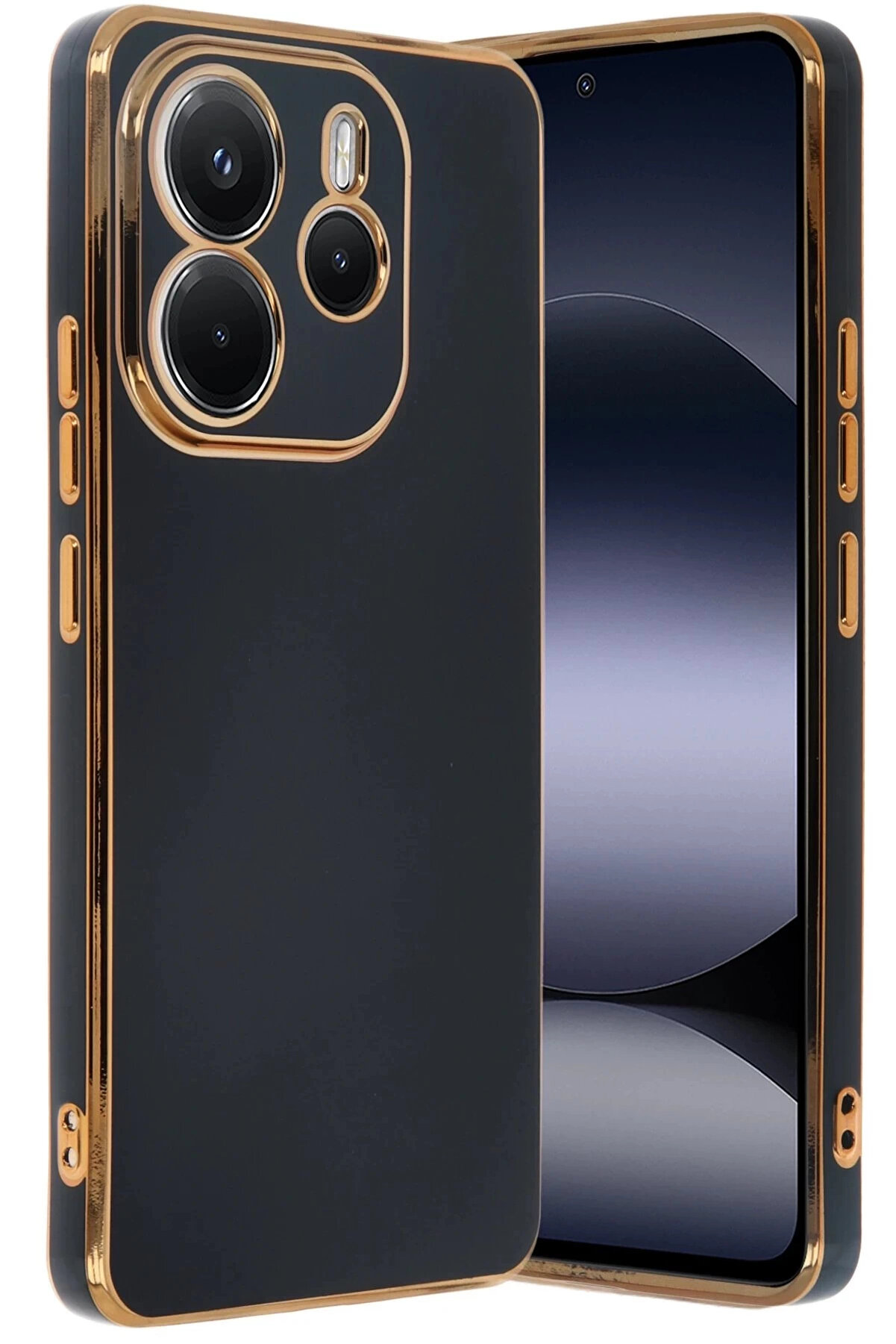 Buti̇k Xi̇aomi̇ Redmi̇ Note 14 4G Kılıf Volet Si̇li̇kon - Si̇yah-(5796)