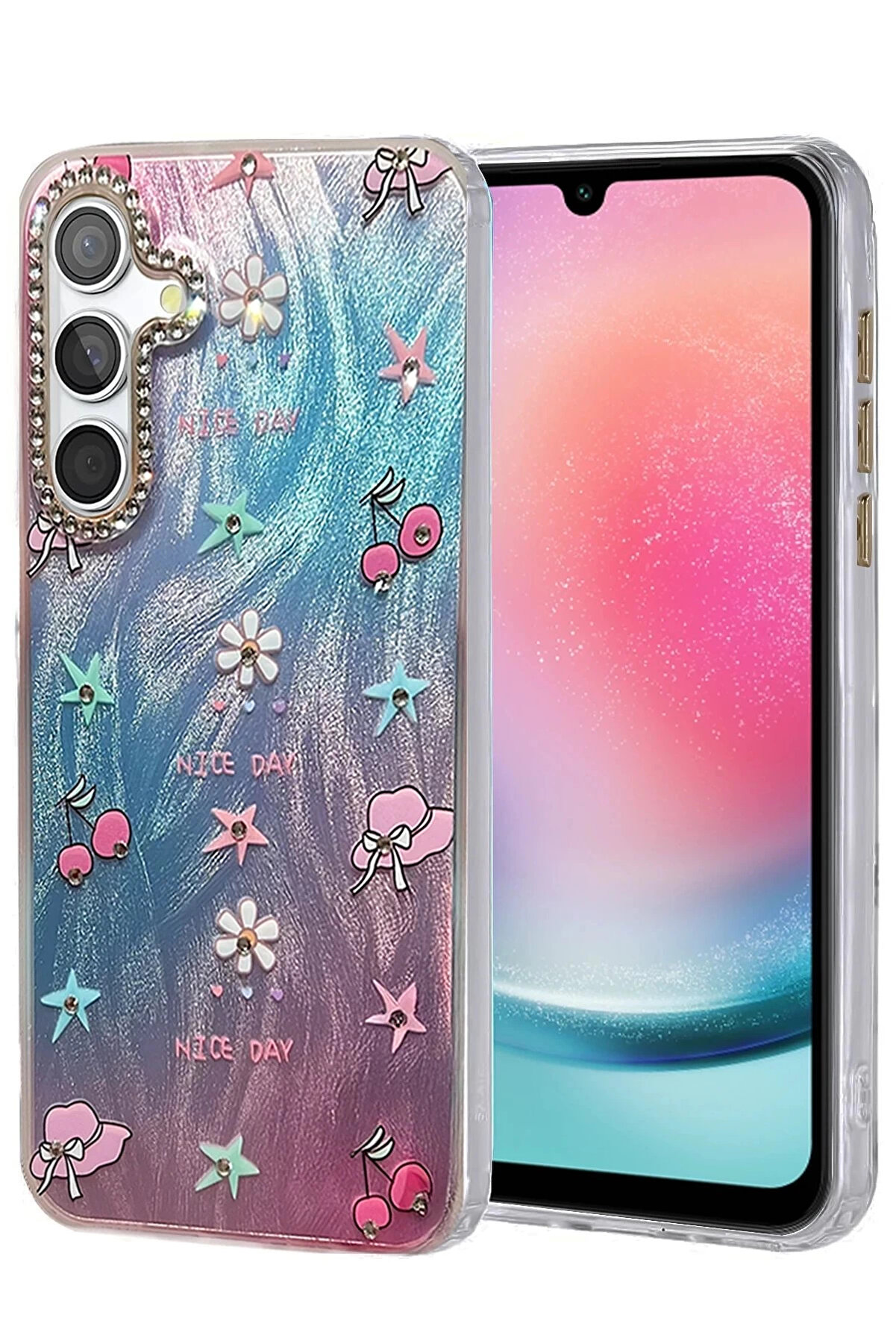 Buti̇k Samsung Galaxy A24 4G Kılıf Blade Aynalı Desenli̇ Kapak - Desen 4-(5796)