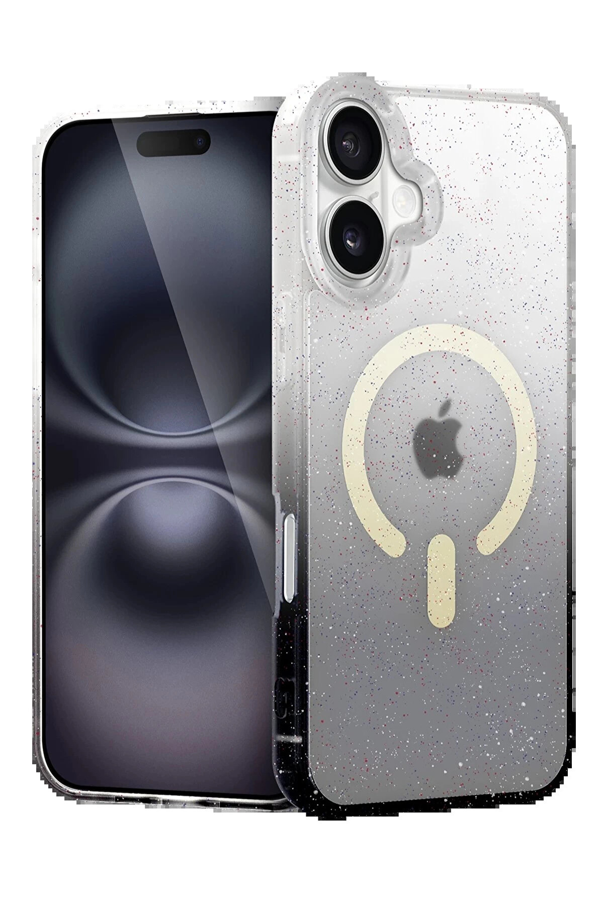 Buti̇k Apple İphone 16 Pummel Shi̇ny Magsafe Kapak - Si̇yah-(5796)