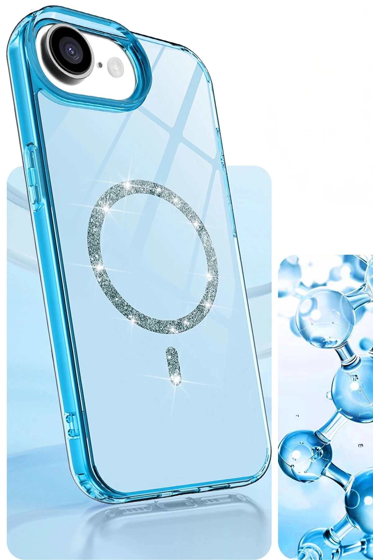 Buti̇k Apple İphone 16E Li̇ve Di̇amond Magsafe Kapak - Yeşi̇l-(5796)