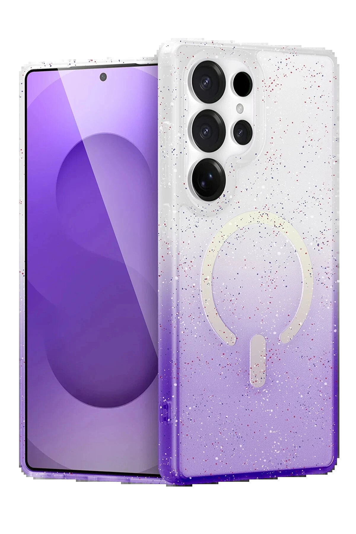 Buti̇k Samsung Galaxy S24 Ultra Pummel Shi̇ny Magsafe Kapak - Mor-(5796)